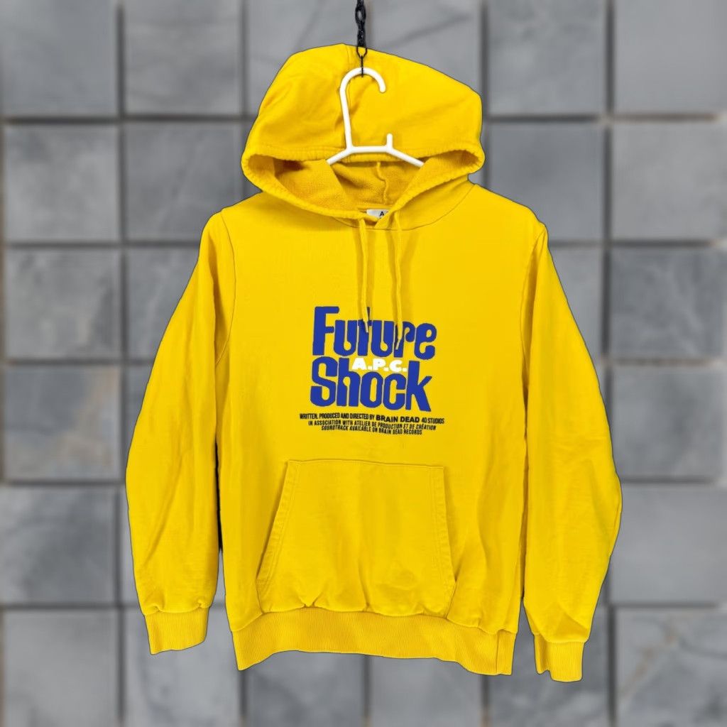 Brain Dead VINTAGE APC x Brain Dead Future Shock Hoodie Mens S Yellow Graphic Print Pullover Hooded Pockets Embroidered Logo Portugal Size US S / EU 44-46 / 1 - 1 Thumbnail