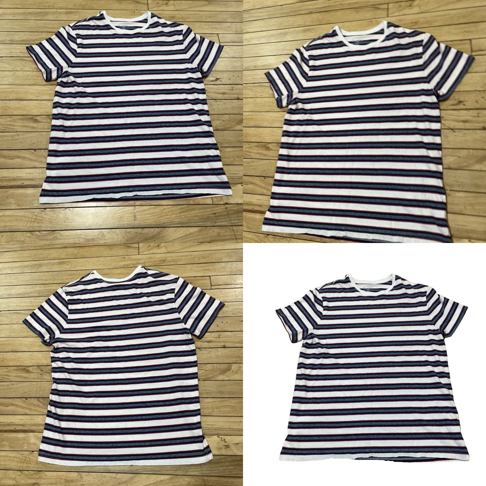 Vintage VINTAGE Goodfellow & Co T Shirt Mens L White Stripe Hoop Red Blue Preppy Retro Skate Tee L Size US L / EU 52-54 / 3 - 10 Thumbnail
