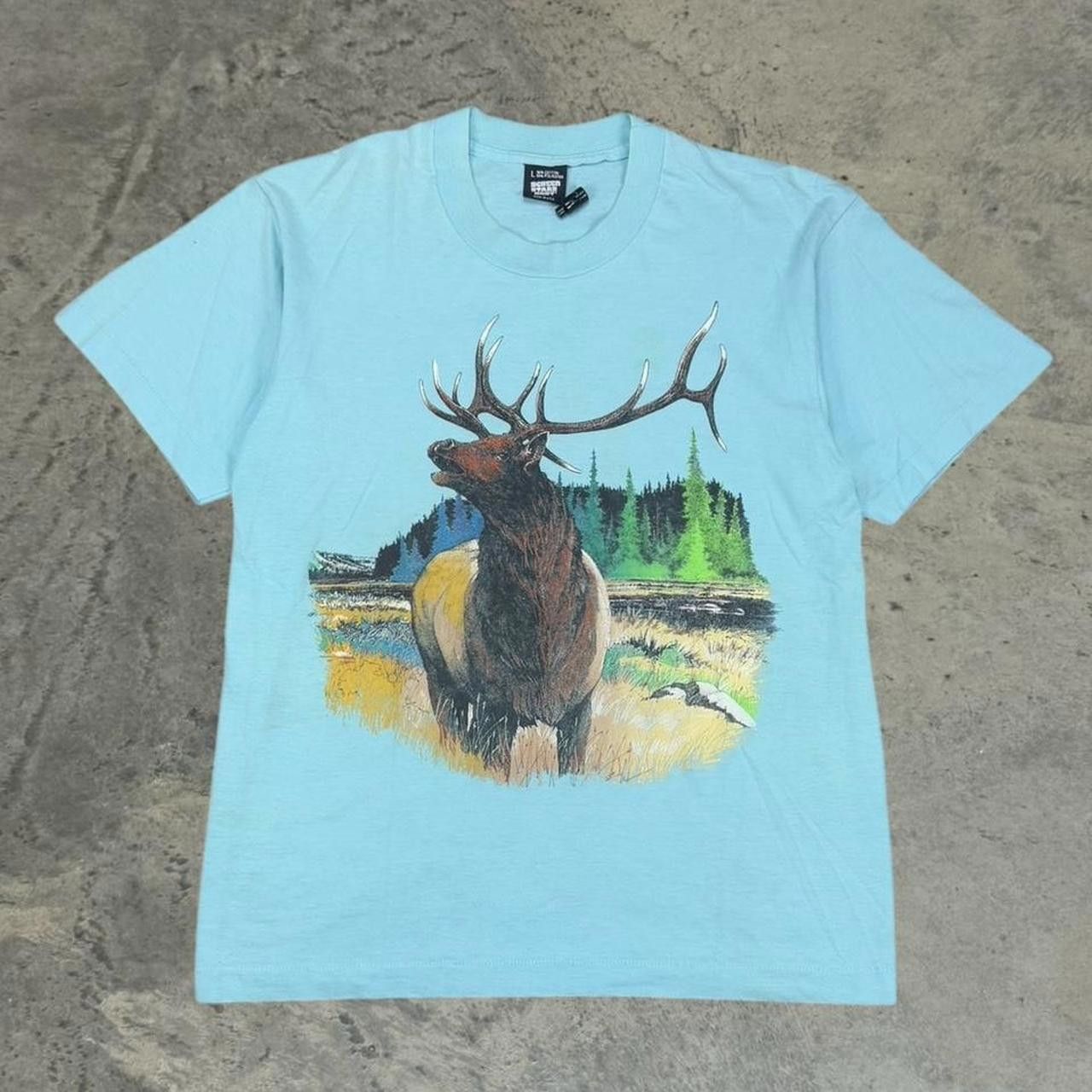 Other Vintage 80s Screen Stars Elk Forest T-Shirt Size US L / EU 52-54 / 3 - 1 Thumbnail
