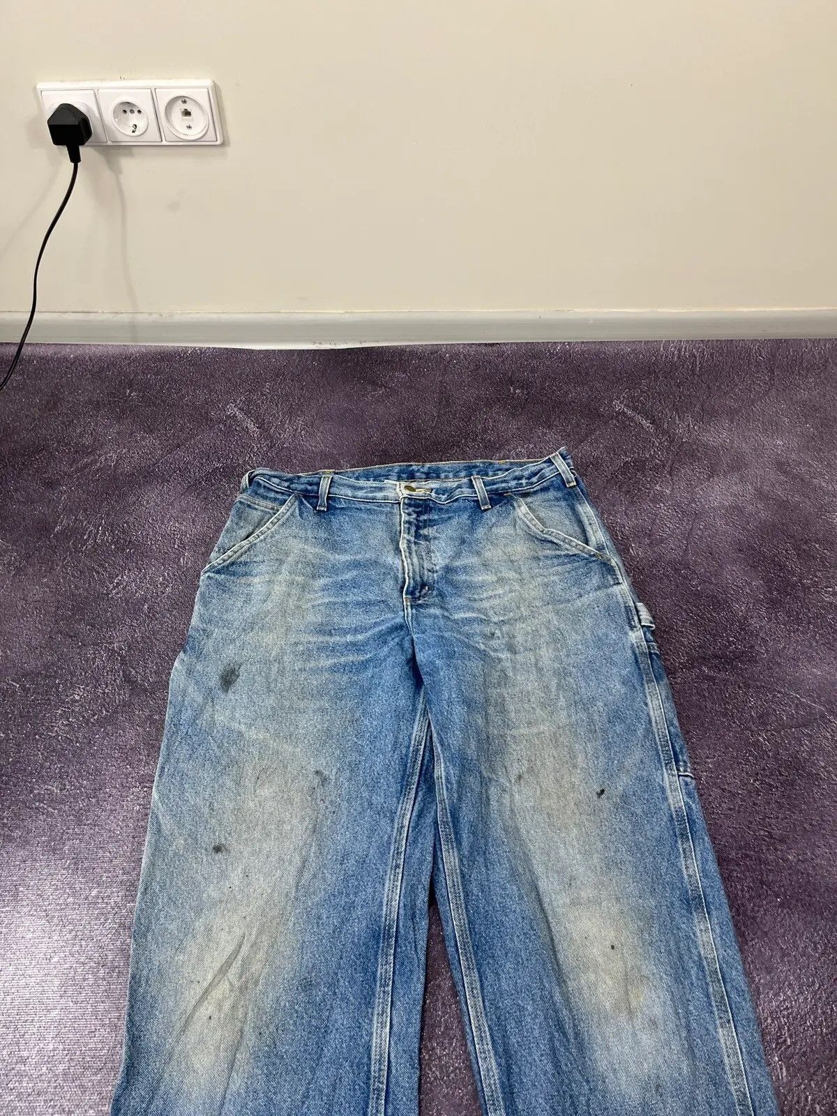 Carhartt Vintage 90s Carhartt Faded Blue Work Denim Hype Jeans Size US 36 / EU 52 - 6 Thumbnail