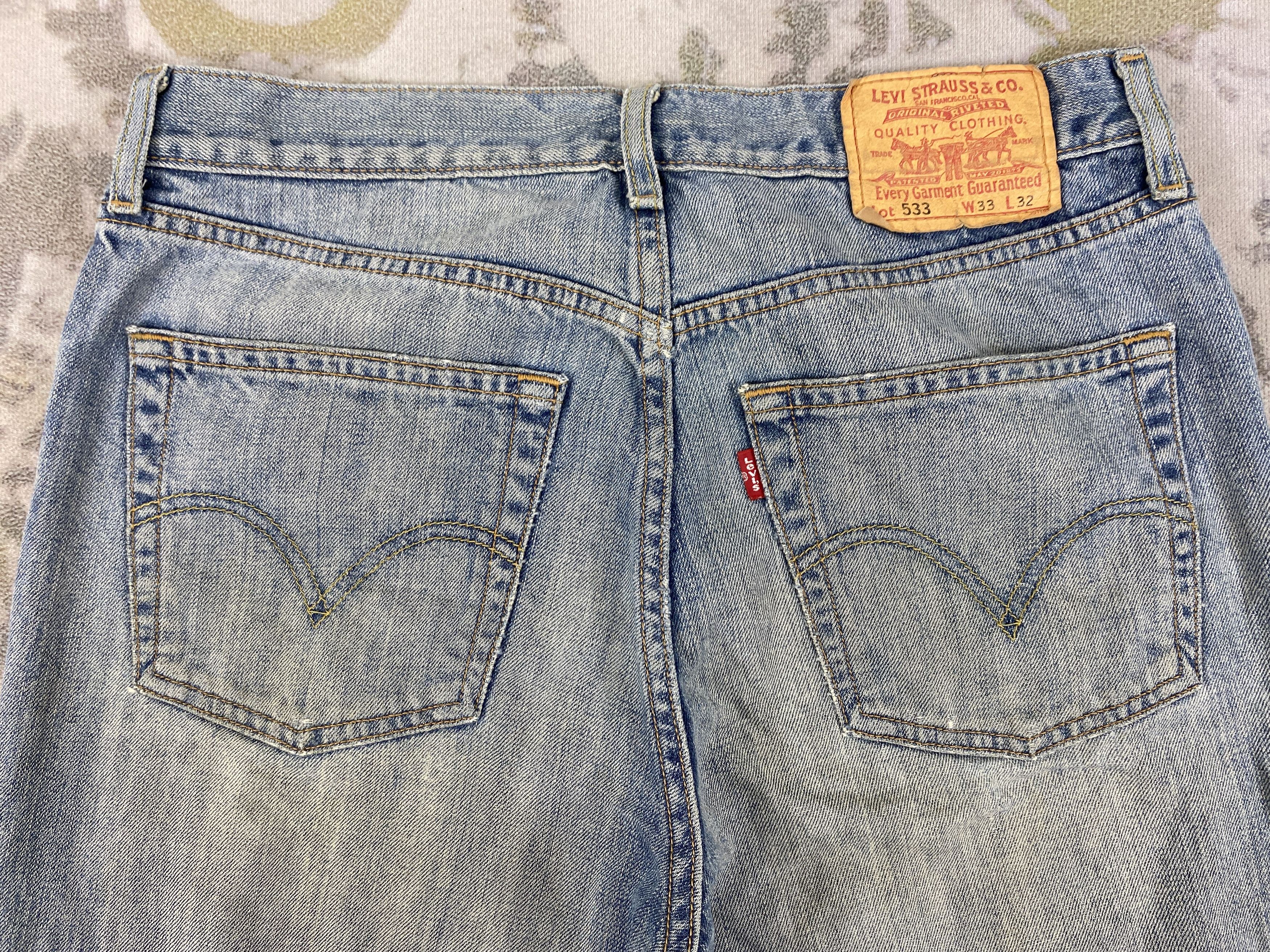 Levi's Distressed Vintage Levi's 533 Jeans 32x29.5 Denim - JN3658 Size US 32 / EU 48 - 4 Thumbnail