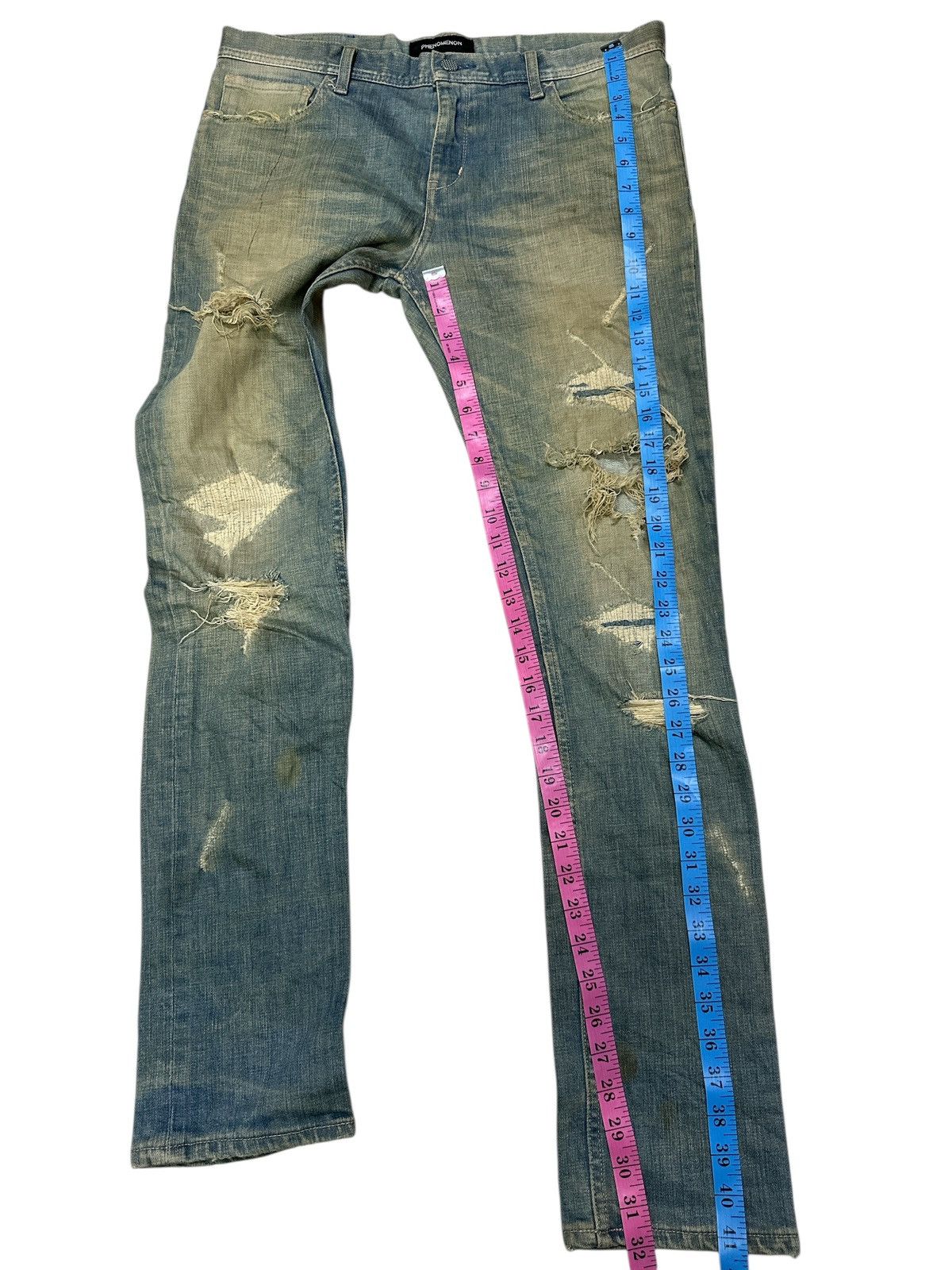 PHENOMENON Distress Trashed Denim Phenomenom Crazy Design Size US 34 / EU 50 - 15 Thumbnail