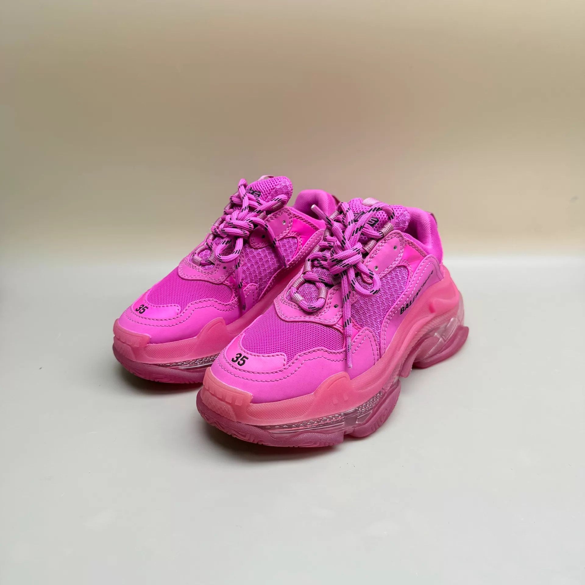 Balenciaga Balenciaga Triple S Dragon Fruit Sneaker 35 (New, tried on) Size US 4.5 / IT 34.5 - 1 Thumbnail