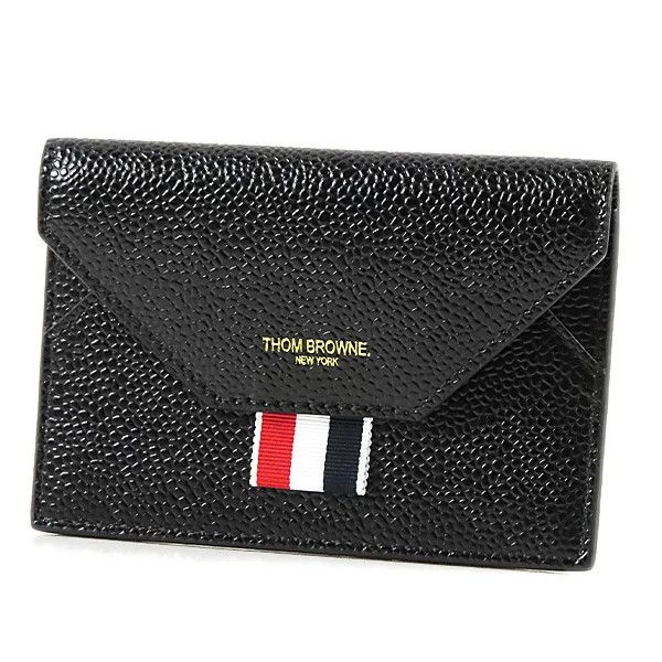 Thom Browne o1s22i1n0924 Size: OS / Pebble Grain Envelope Card in Black Size ONE SIZE - 1 Thumbnail