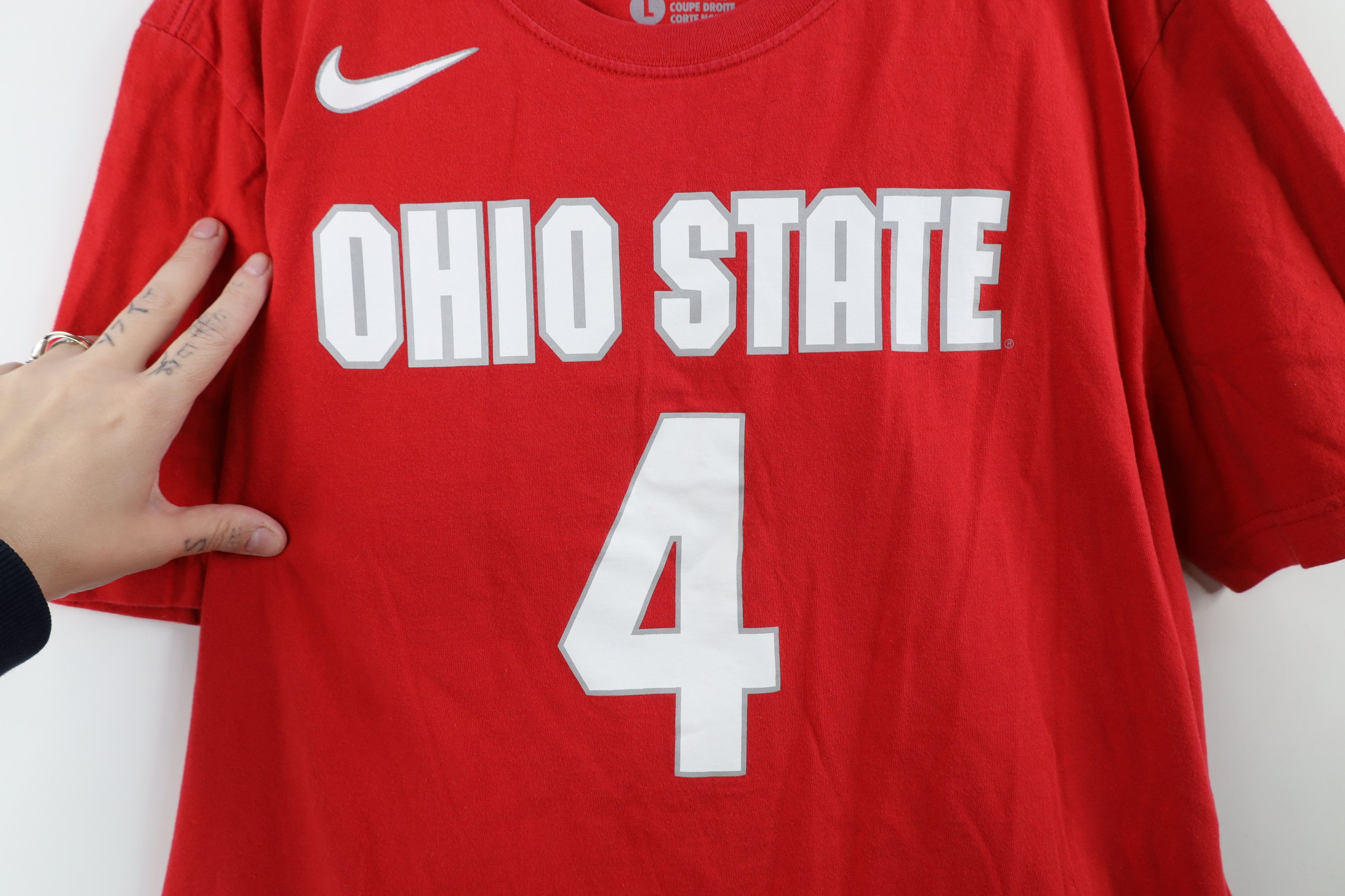 Nike Nike Ohio State University Football Jersey T-Shirt Red #4 Size US L / EU 52-54 / 3 - 5 Thumbnail