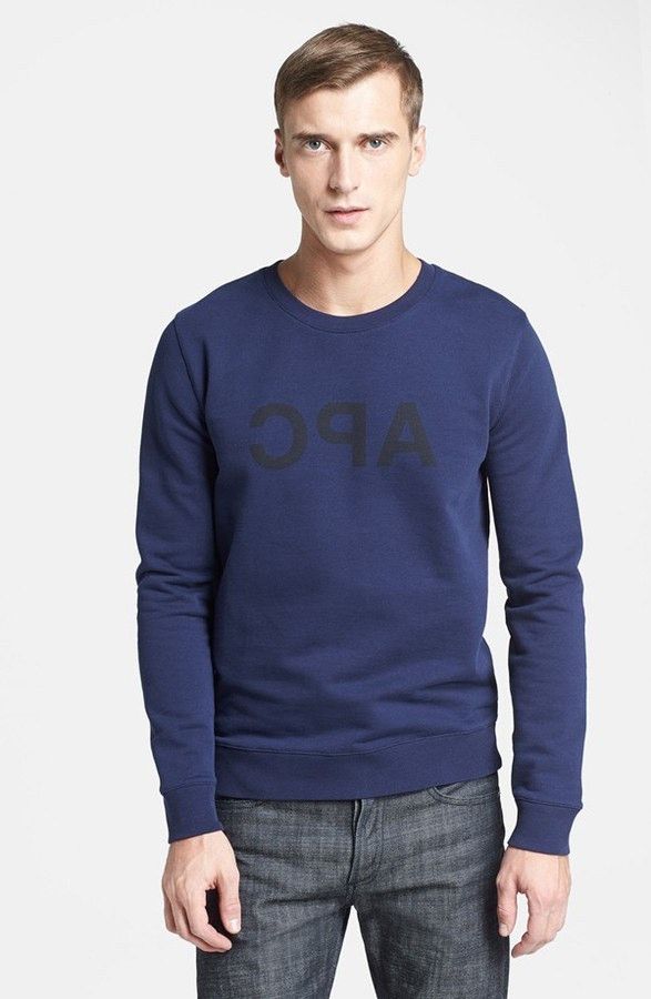 A.P.C. A.P.C. Navy Blue Reverse Mirror Logo Sweatshirt Size US S / EU 44-46 / 1 - 2 Thumbnail