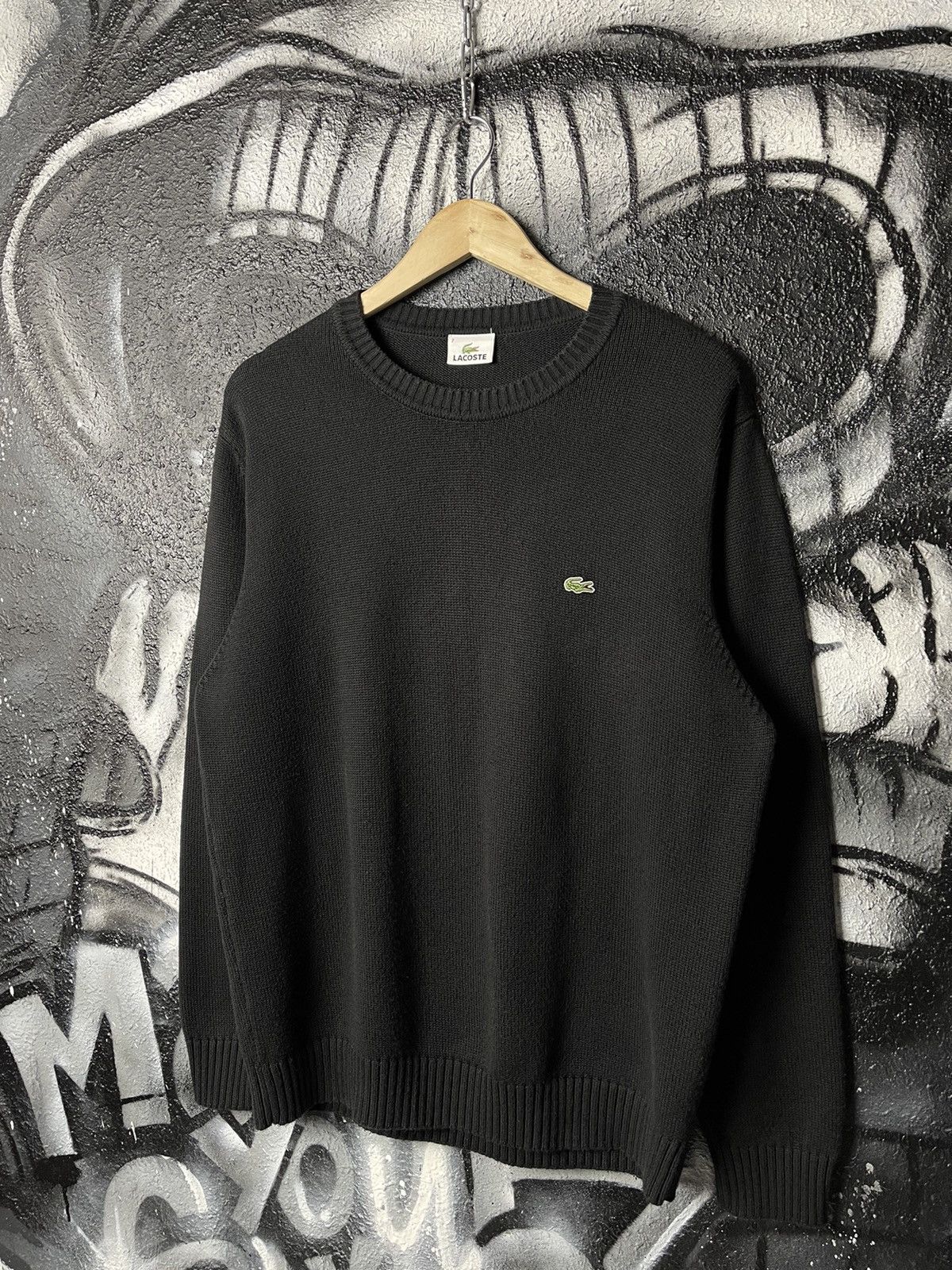 Lacoste Lacoste Vintage Crew Neck Black Knit Sweater Men’s Size L Size US L / EU 52-54 / 3 - 1 Thumbnail