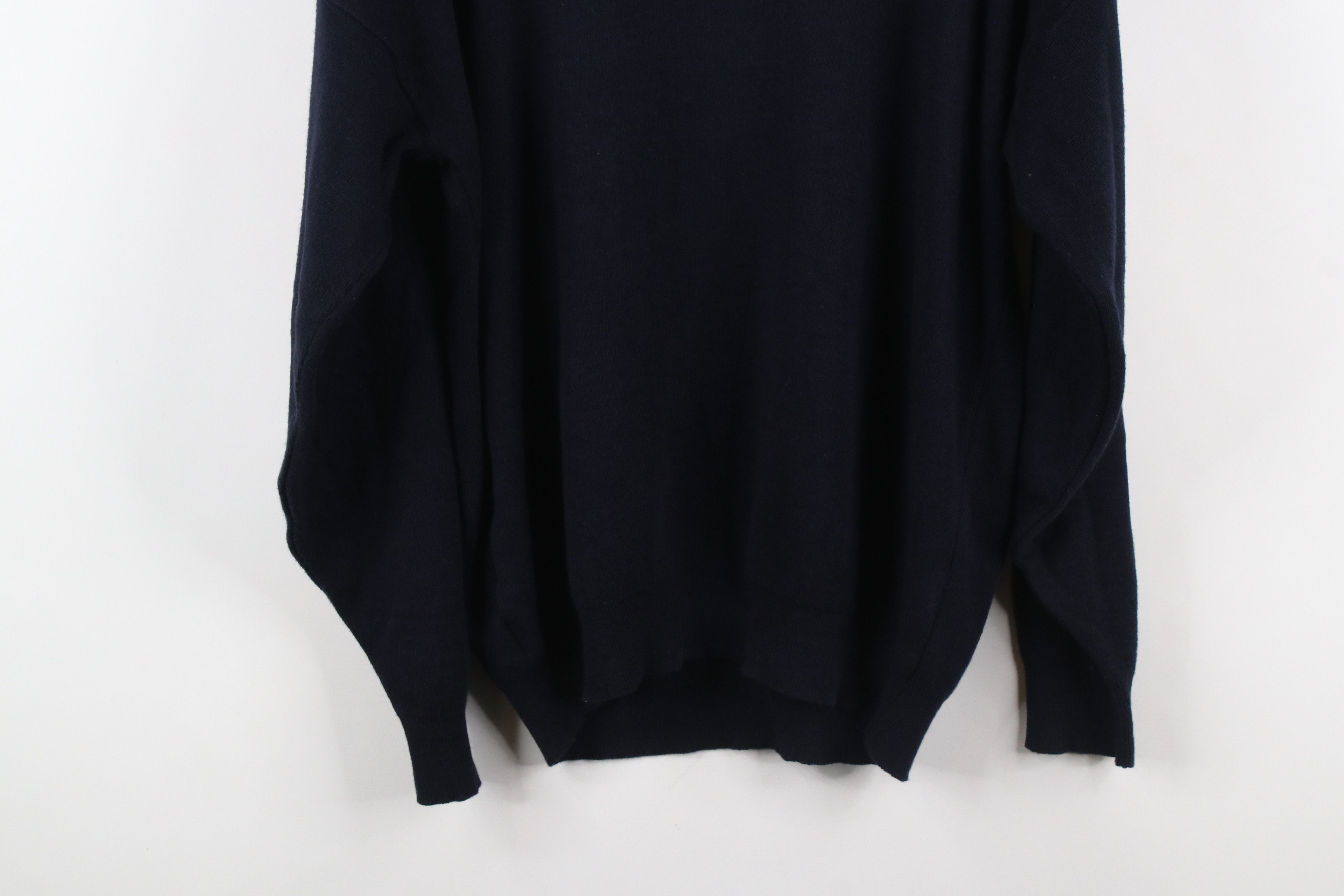 Vintage Vintage 90s Streetwear Collared Henley Sweater Navy Blue Size US L / EU 52-54 / 3 - 9 Thumbnail