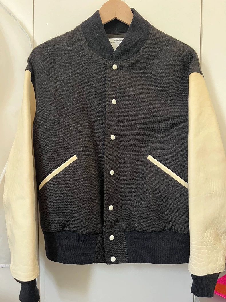 Visvim Visvim Varsity Jacket with Wool and Leather Sleeves- DMC Size US S / EU 44-46 / 1 - 1 Thumbnail