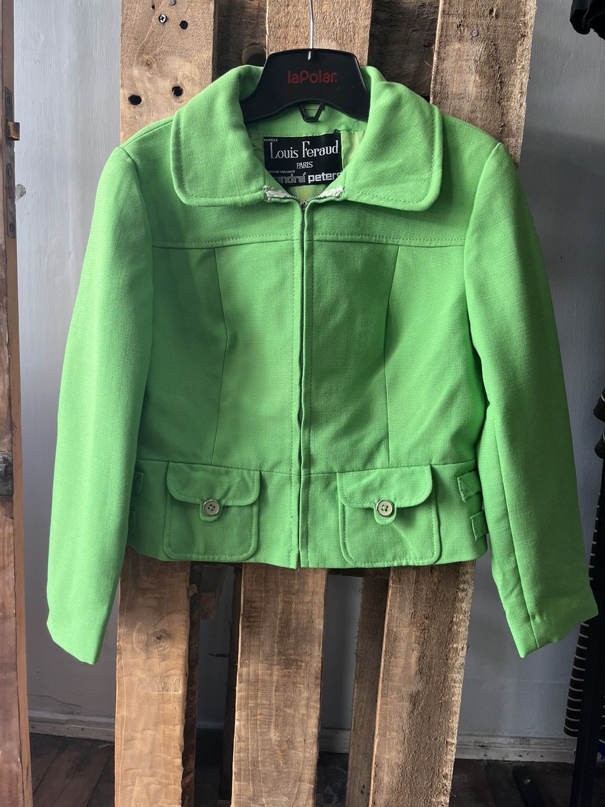 image of Vintage 60S Louis Feraud By André Peters Wool Jacket in Green, Women's (Size Small)
