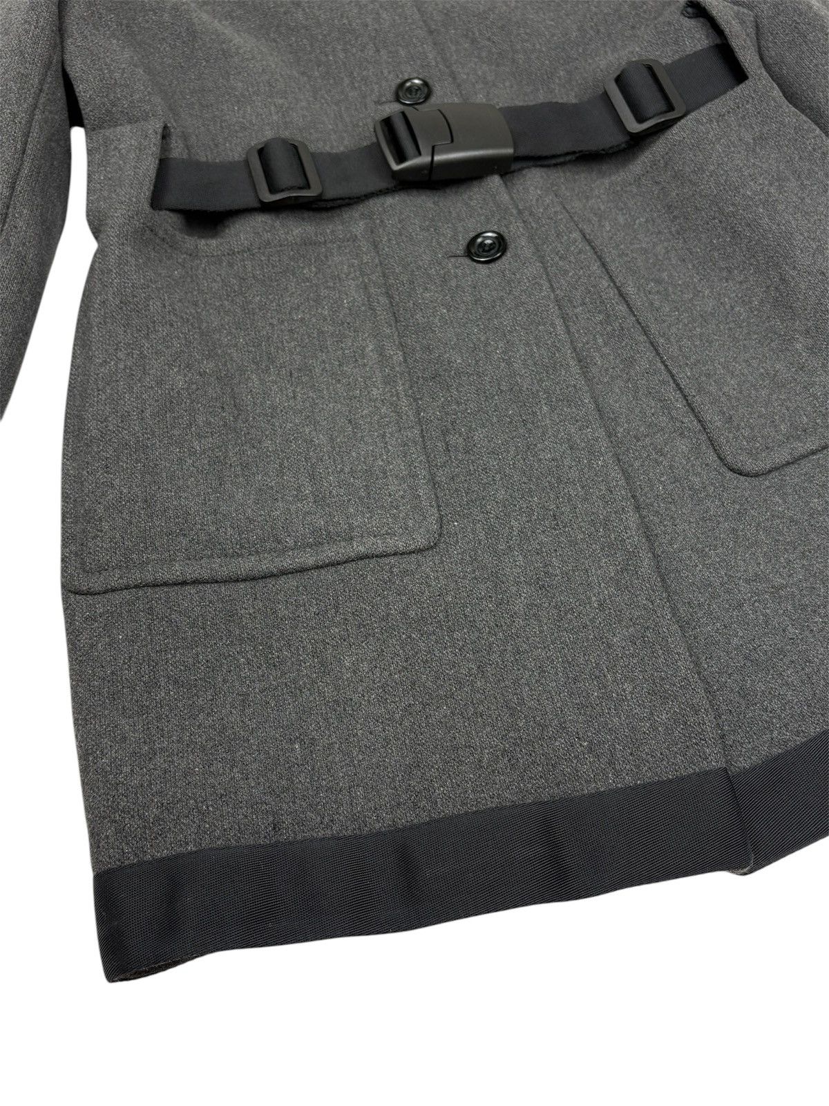 MIU MIU 90s VINTAGE WOMEN GRAY WOOL COAT BELTED IT 42 M