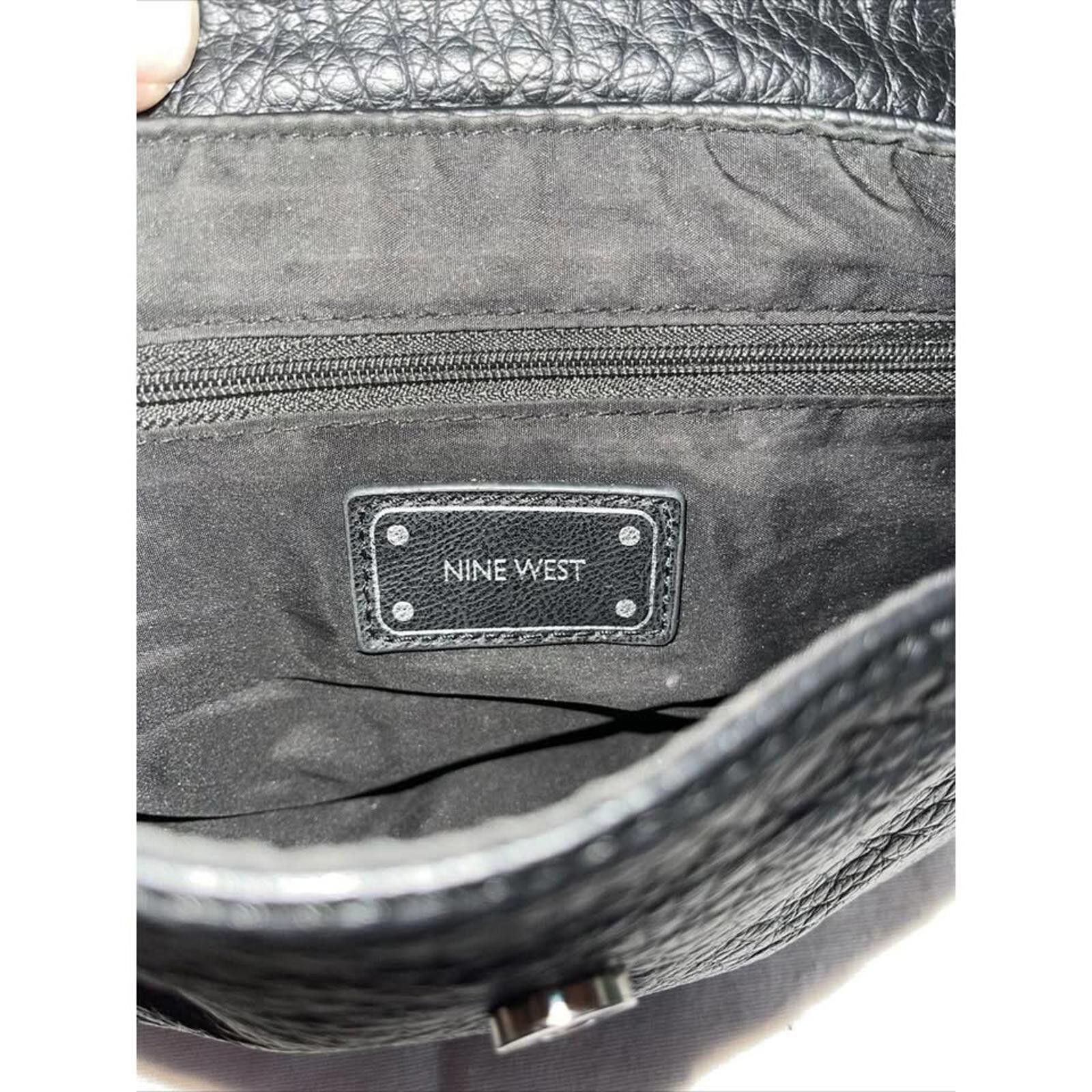 Other Stylish Nine West Black Leather Clutch Bag Size ONE SIZE - 5 Thumbnail