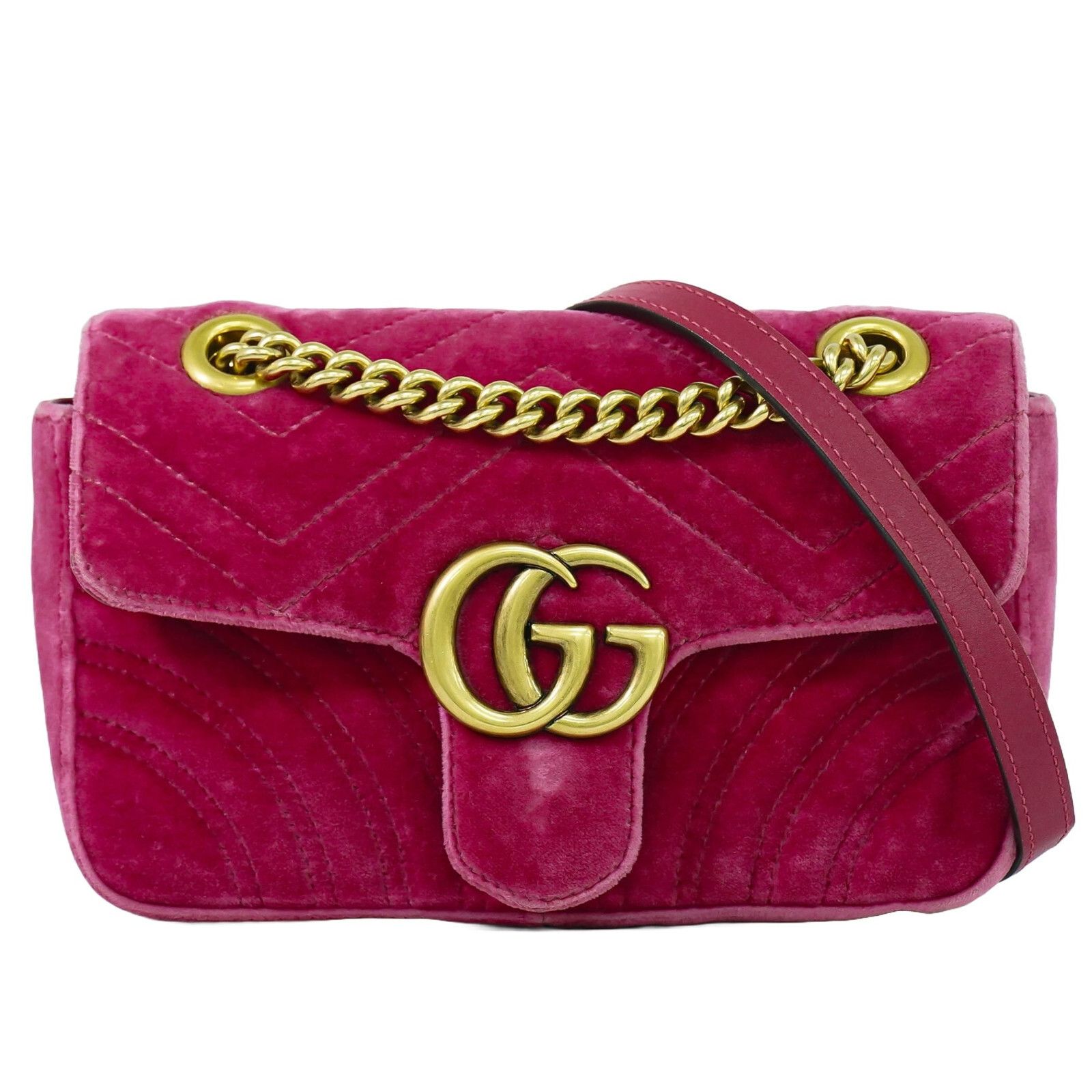 Gucci Gucci GG Marmont Flap Bag Matelasse Velvet Size ONE SIZE - 1 Thumbnail