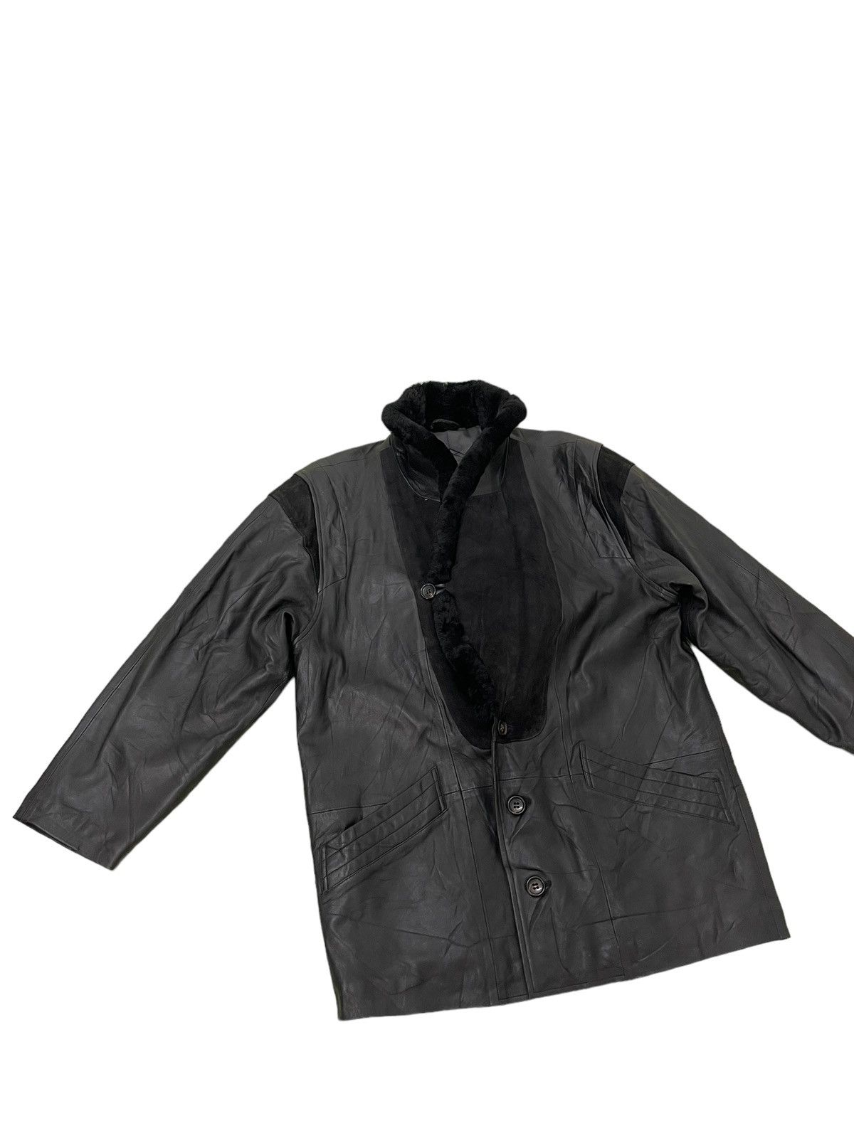 If Six Was Nine Vintage Lanvin Sheepskin Leather Jacket 3🟦 Size US L / EU 52-54 / 3 - 10 Thumbnail