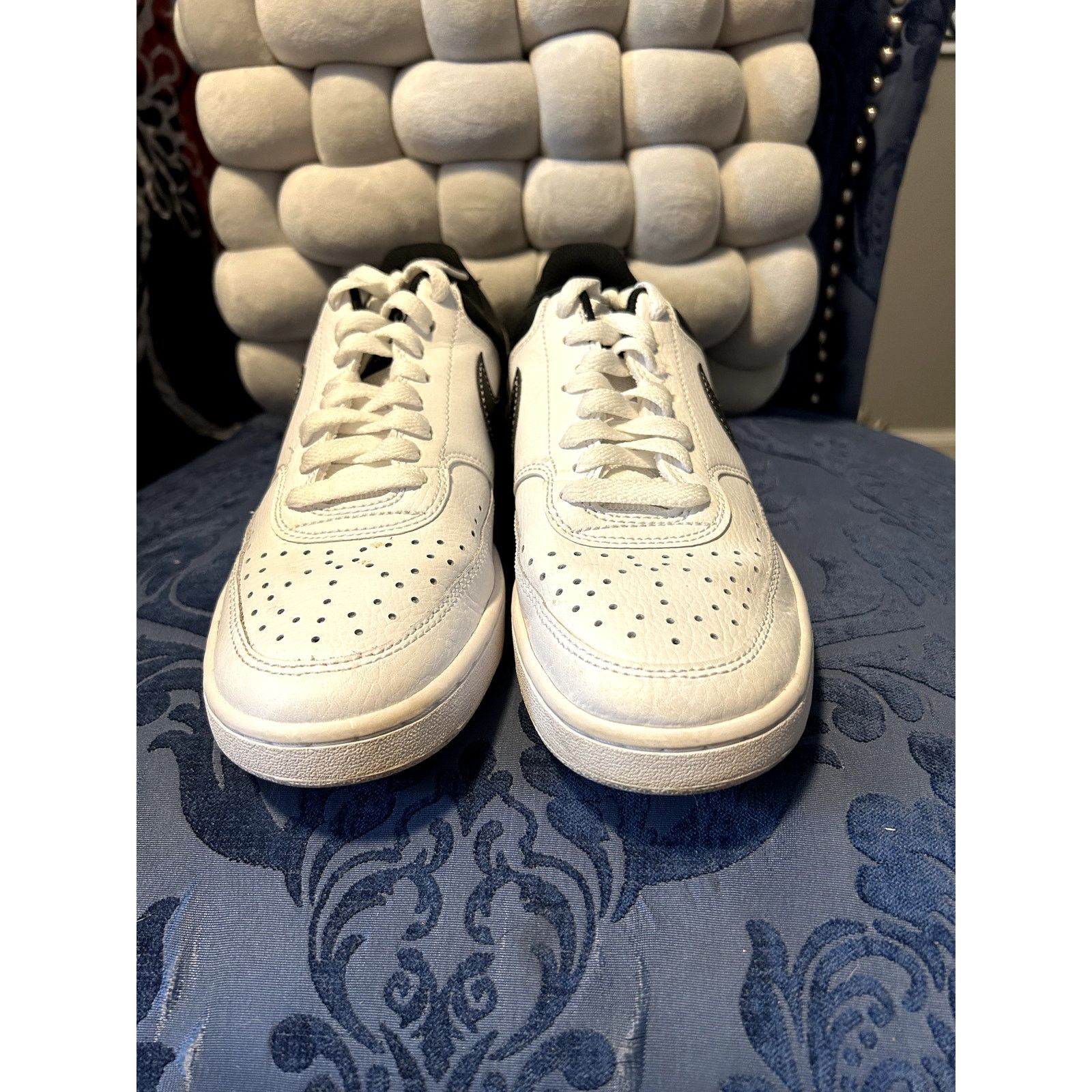 Nike Nike Court Vision Low White Black Size 7/EU 38 Size US 7 / IT 37 - 3 Thumbnail