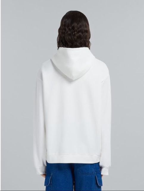 Marni o1w1db11024 Logo Hoodie in White Size US L / EU 52-54 / 3 - 2 Thumbnail