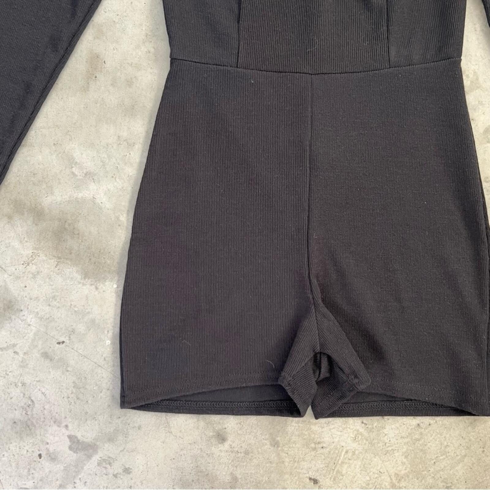 Other In The Style / Ribbed Long Sleeve Unitard / Black Size 28" / US 6 / IT 42 - 5 Thumbnail