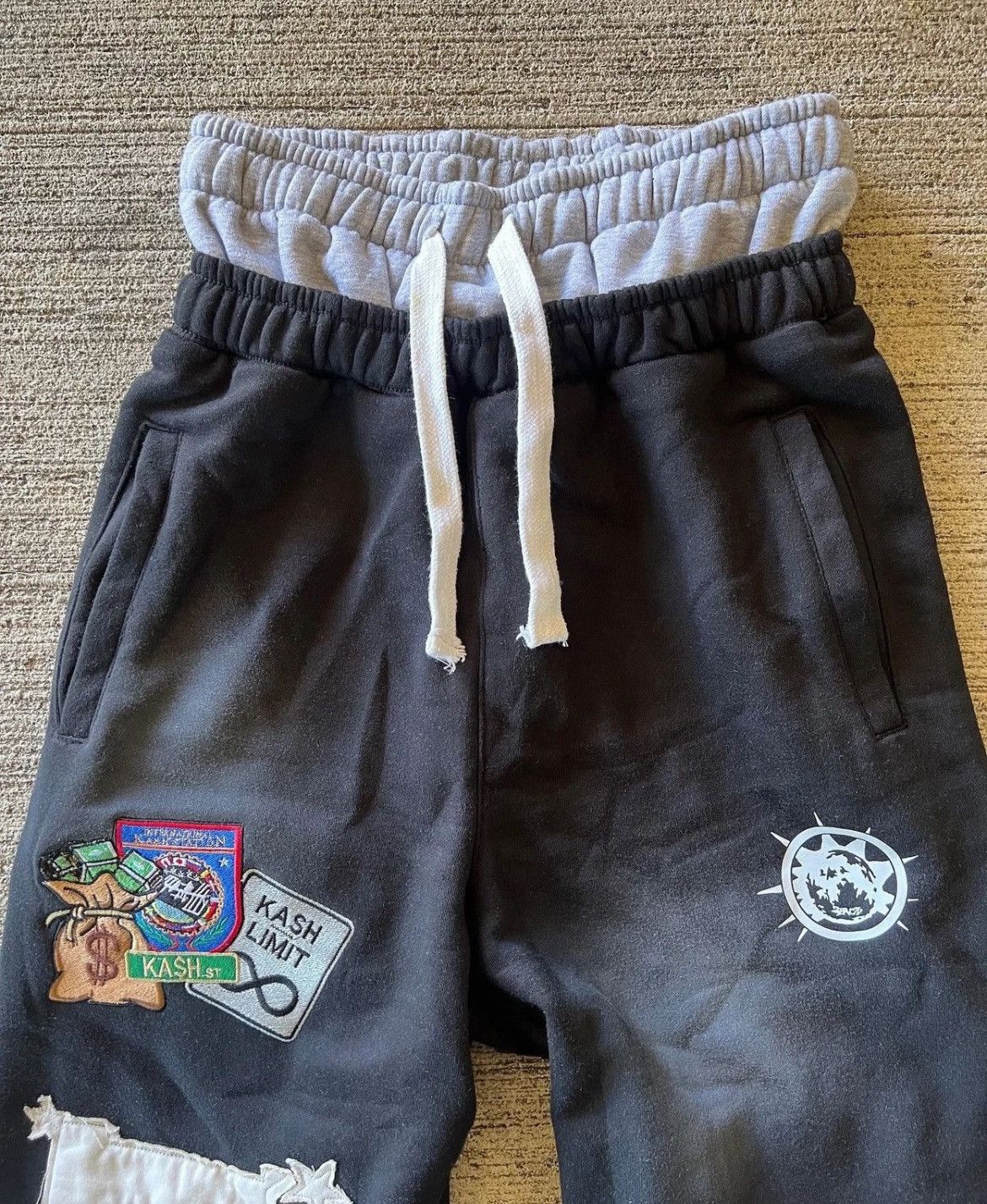 Double Waist Black Boxer Baggy Sweatpants