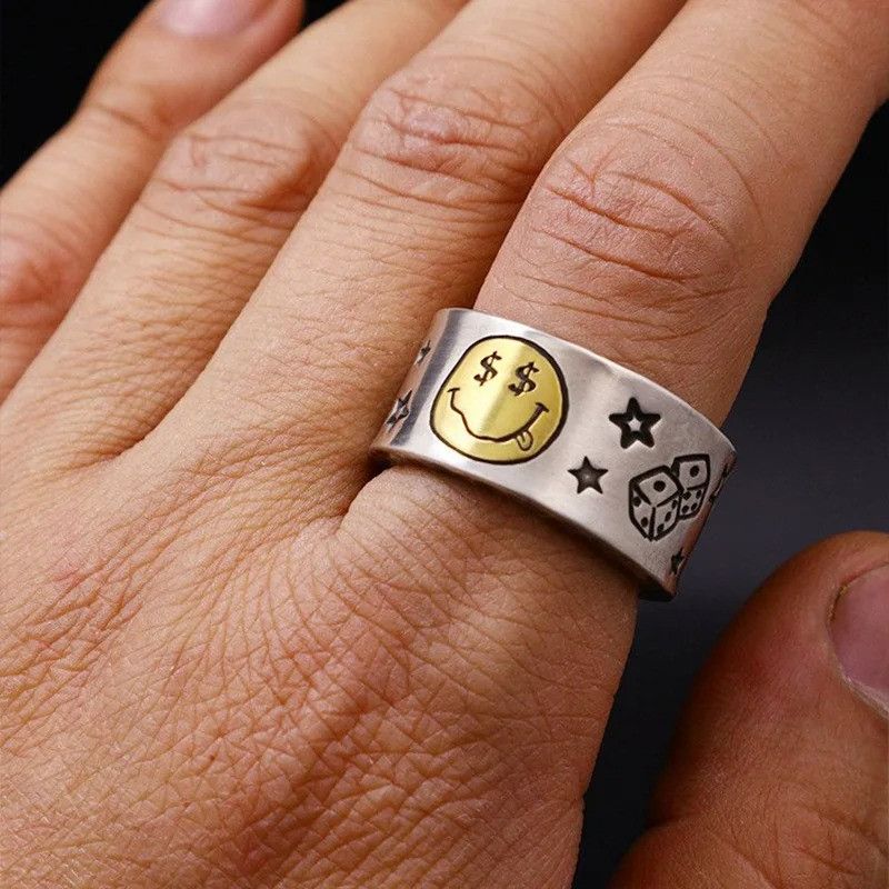 Japanese Brand Retro Yellow Face Ring Size ONE SIZE - 2 Thumbnail