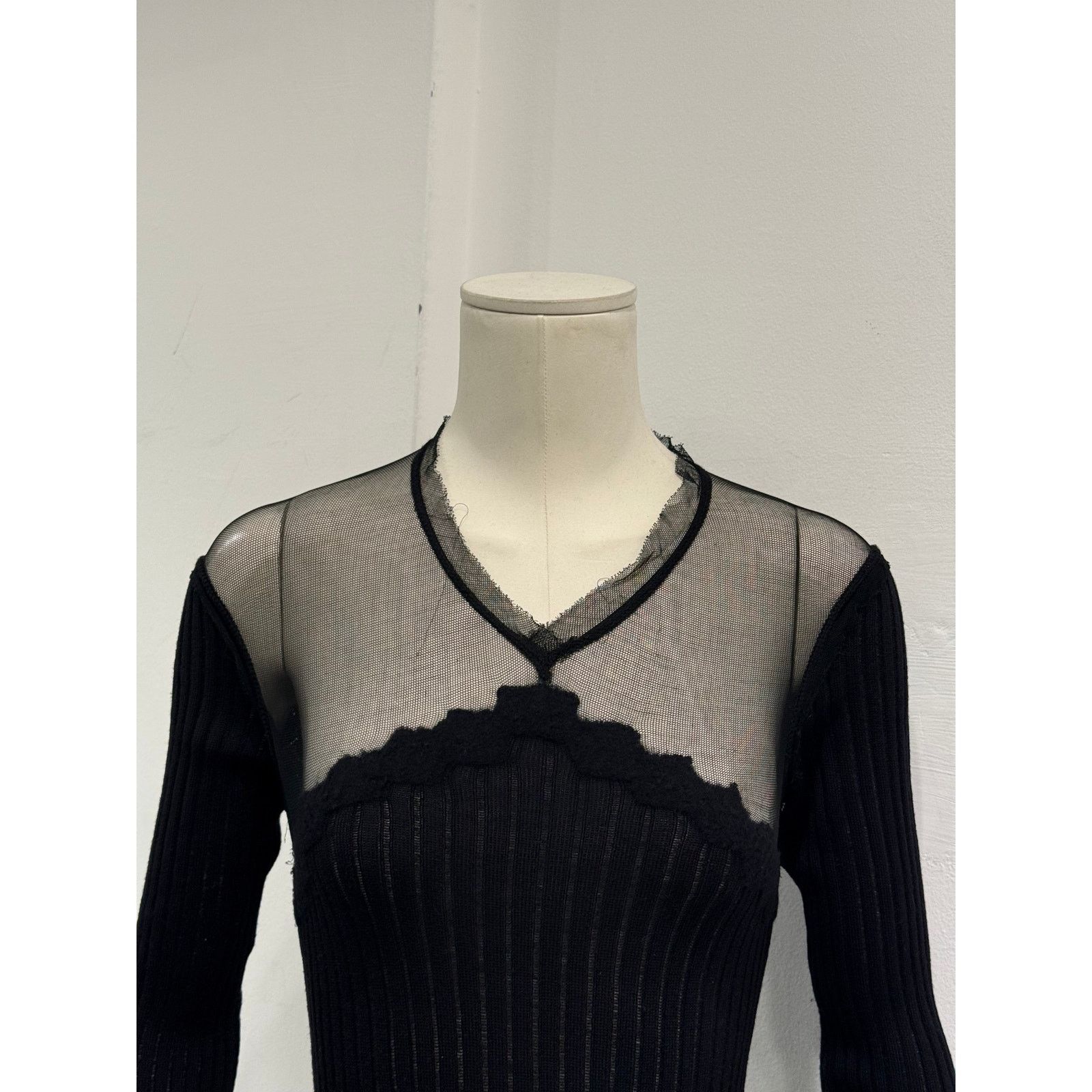 Jean Paul Gaultier 2000s Jean Paul Gaultier hybrid sheer wool top Size M / US 6-8 / IT 42-44 - 4 Thumbnail