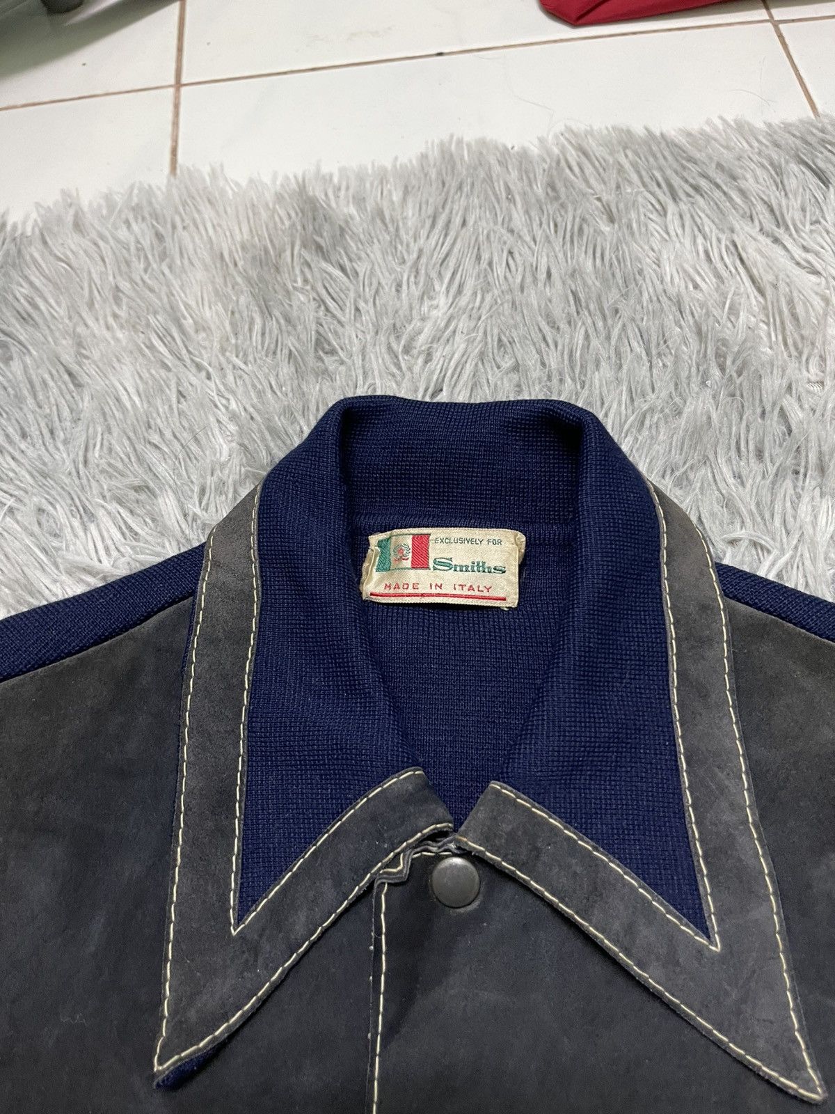Vintage 70s SMITHS SUEDE LEATHER AND KNITWEAR RARE DESIGN Size US M / EU 48-50 / 2 - 6 Thumbnail