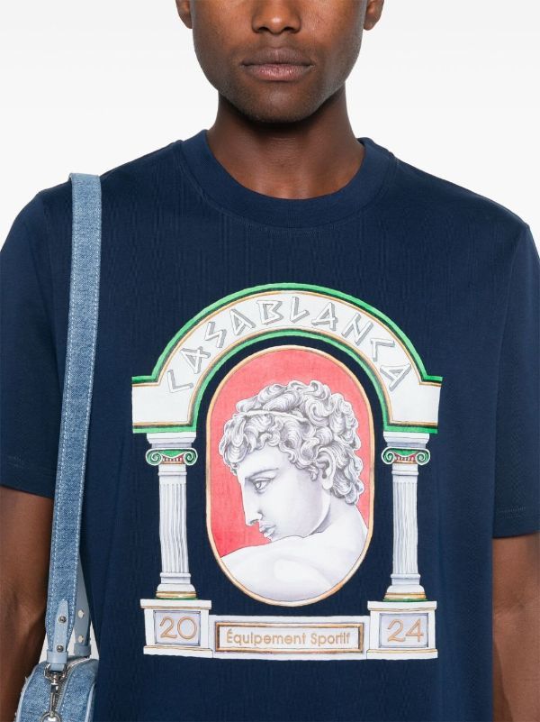 Casablanca o1h1sh11224 La Medaille Printed T-Shirt in Royal Blue Size US XL / EU 56 / 4 - 4 Thumbnail
