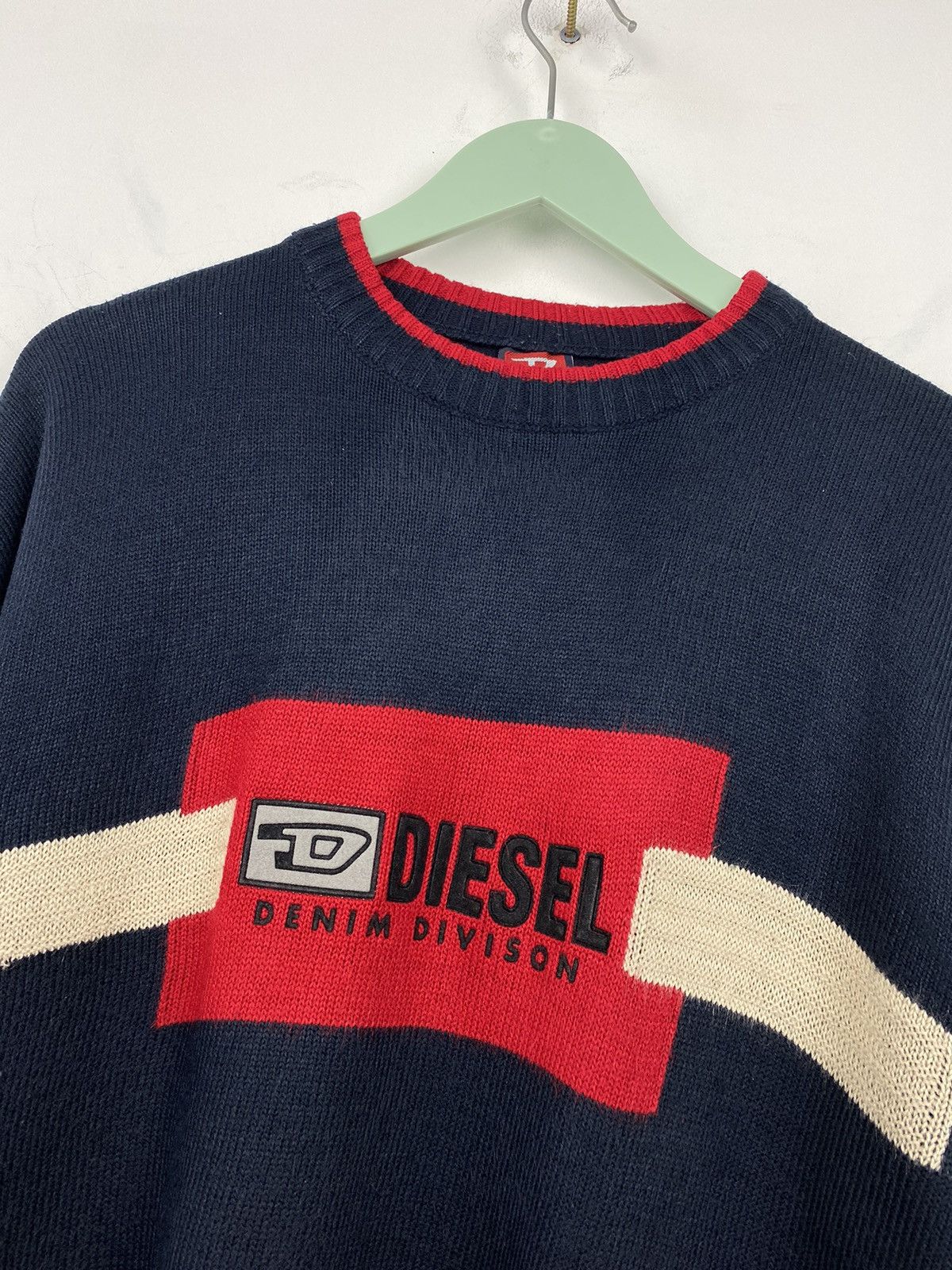 Diesel Vintage Diesel Logo Knit Sweater Y2K Stussy Von Dutch Size US XL / EU 56 / 4 - 2 Thumbnail