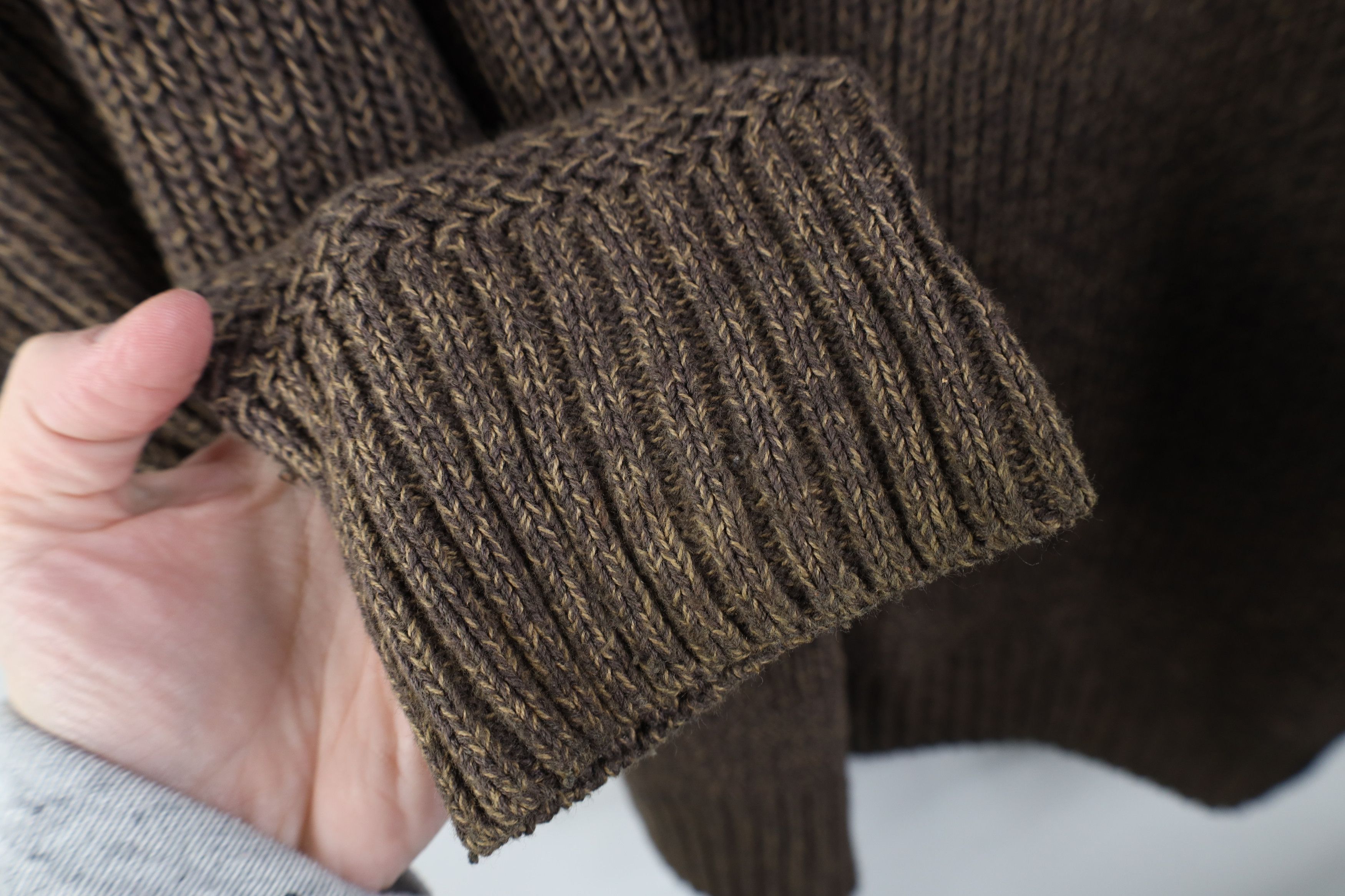 Vintage Vintage 90s Streetwear Heavyweight Ribbed Henley Sweater Size US XL / EU 56 / 4 - 8 Thumbnail