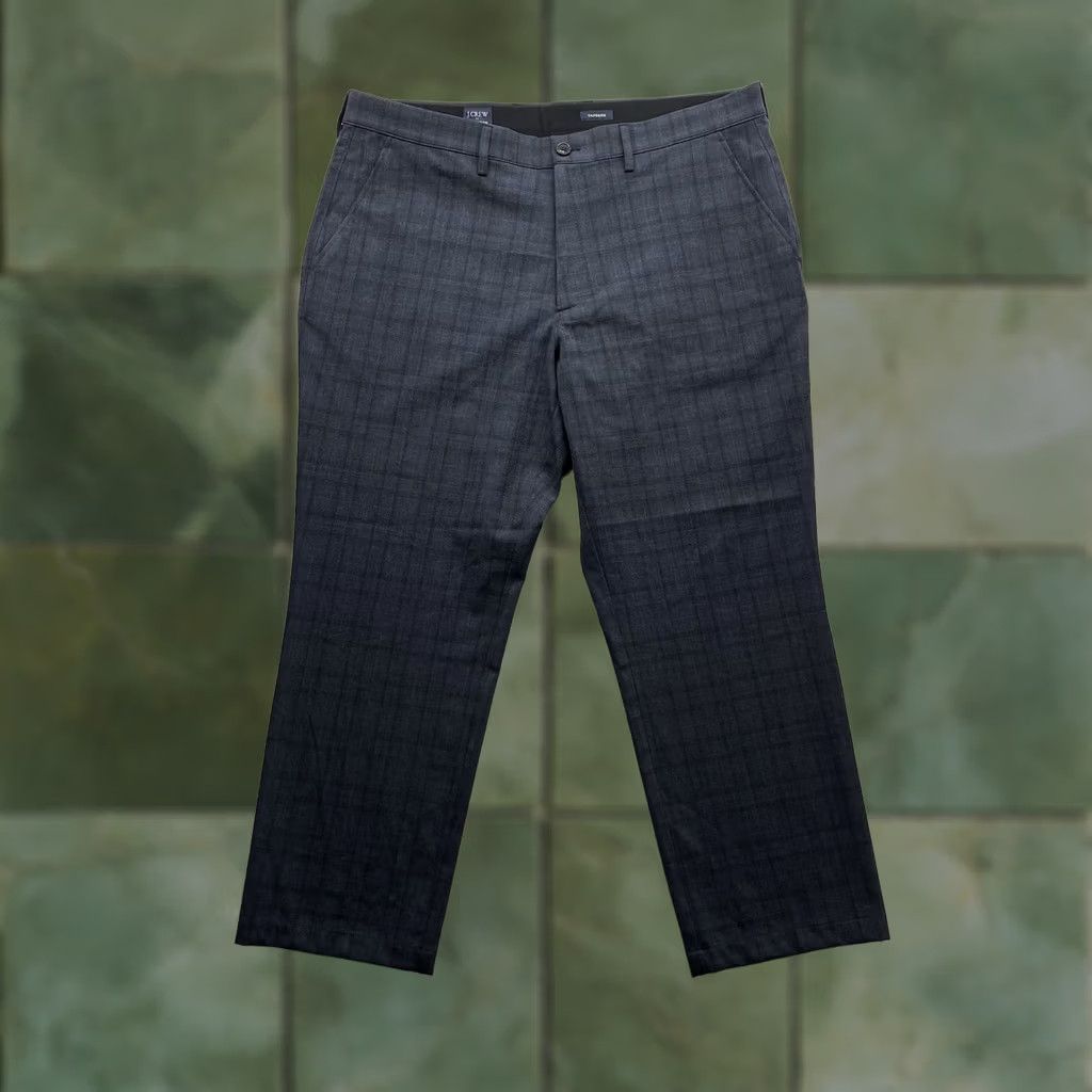 J.Crew J.CREW Thompson Pants Mens 38x27 Gray Glenn Plaid Tapered Hemmed Dress Pants Regular Front Flat Front 7- pockets Mix Size US 38 / EU 54 - 1 Thumbnail