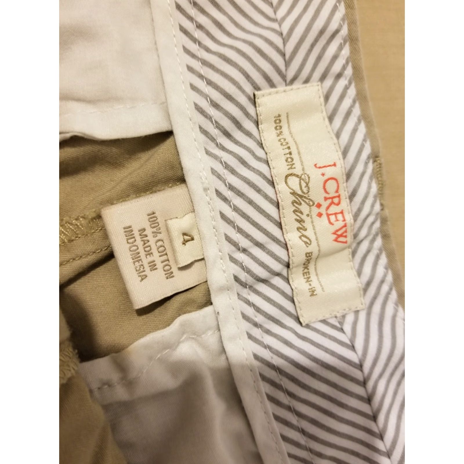 J.Crew Womens J.CREW Khaki Shorts 4 Cotton Chino Stretch Pants Casual Beige Shirt? Size 27" / US 4 / IT 40 - 3 Thumbnail