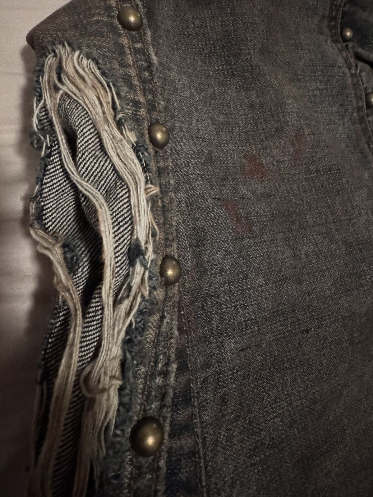Other Regen Zone 25SS Distressed Denim Jacket Size US L / EU 52-54 / 3 - 4 Thumbnail
