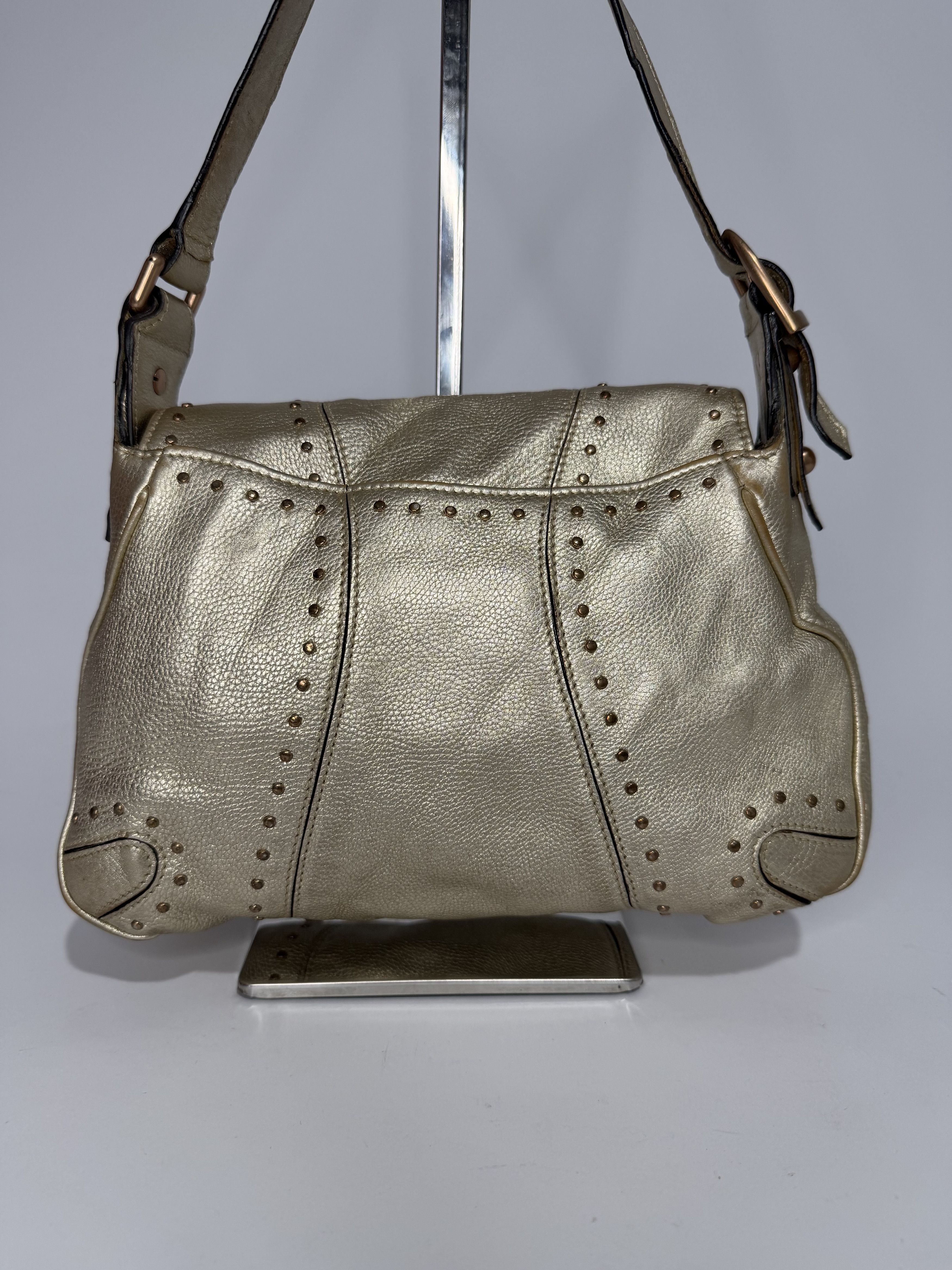 Gucci GUCCI Tom Ford Metallic Calfskin Horsebit Chain Studded Bag Size ONE SIZE - 4 Thumbnail