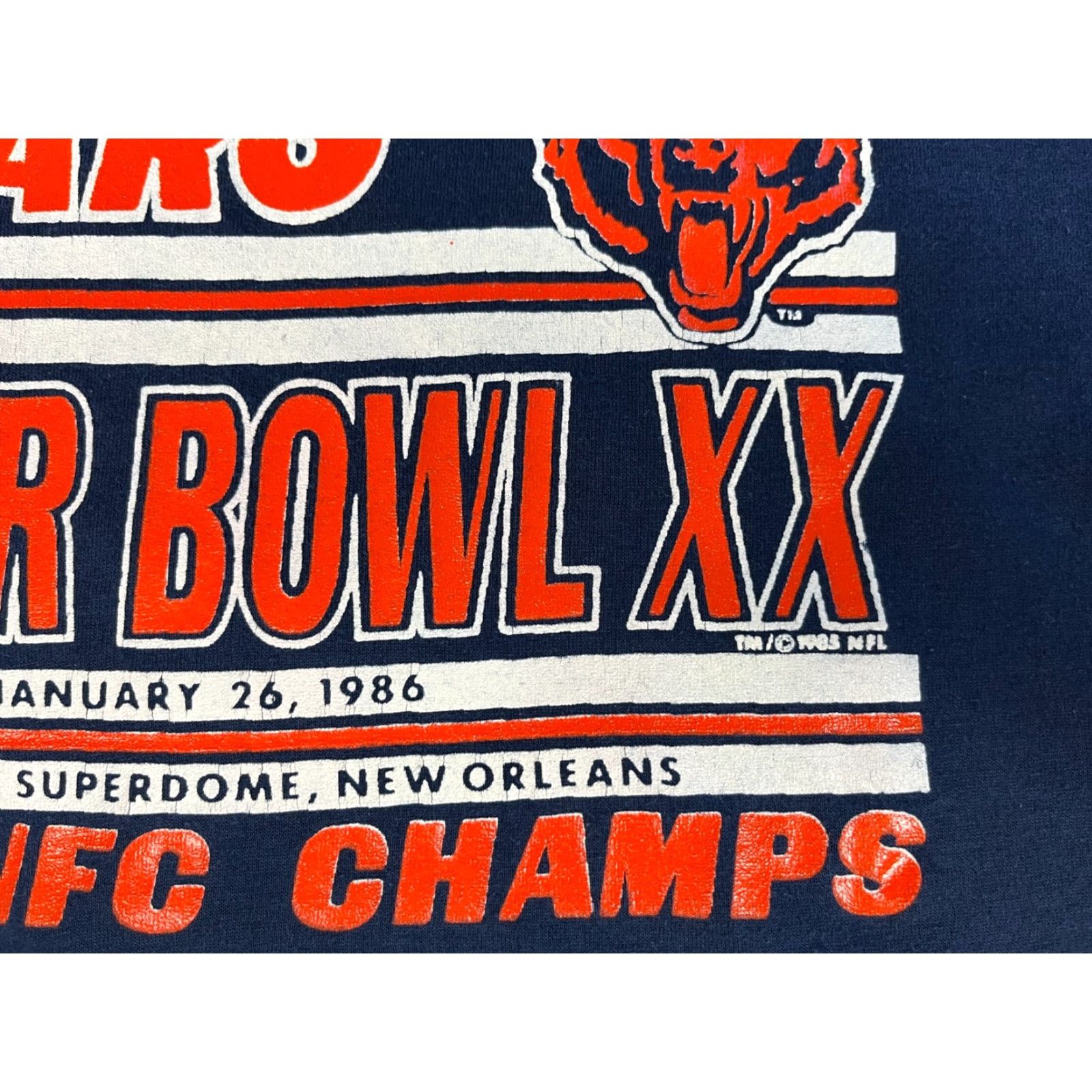 Vintage Vintage Chicago Bears Super Bowl XX 1985 NFC Champs T-Shirt Sz M Men Blue 80s Sports Shirt Size US M / EU 48-50 / 2 - 5 Thumbnail