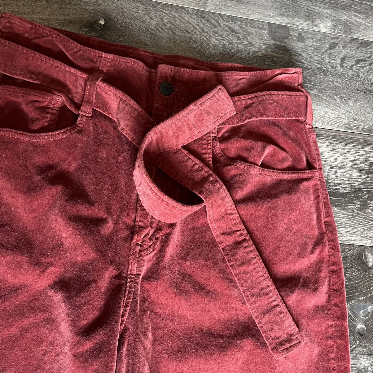 3x1 3x1 Crimson Kelly Velvet Paperbag Tie Belt Wide Leg Jeans Size 30" / US 8 / IT 44 - 5 Thumbnail