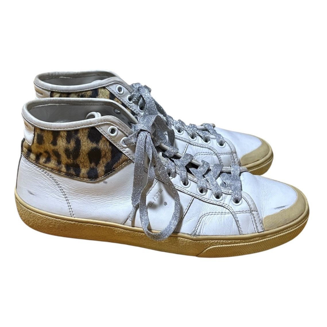 Hedi Slimane SS16 SAINT LAURENT PARIS SL-37 LEOPARD HIGH-TOP SNEAKERS Size US 7.5 / EU 40-41 - 8 Thumbnail