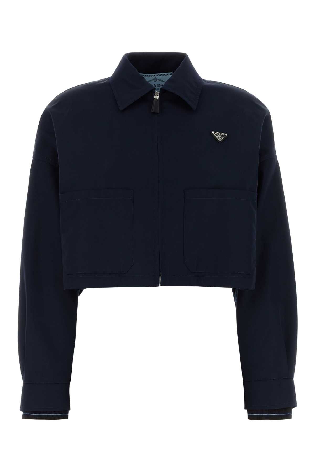 Dark Blue Poplin Jacket