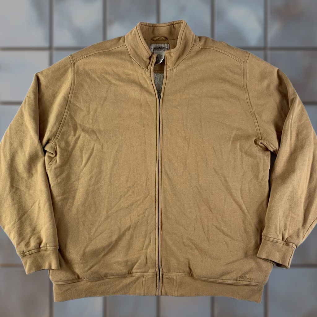Vintage LL Bean Katahdin Iron Works Sweater Jacket Mens XL Tall Beige Camel Sherpa Lined Full Zip Workwear Size US XL / EU 56 / 4 - 1 Thumbnail