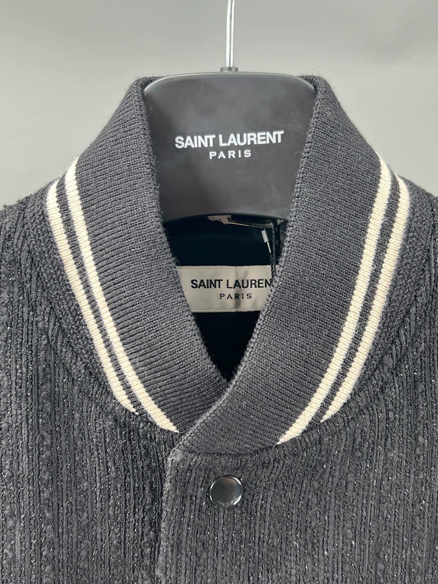 Yves Saint Laurent YSL Black Wool Blend Long Sleeve Jacket Size US M / EU 48-50 / 2 - 2 Thumbnail