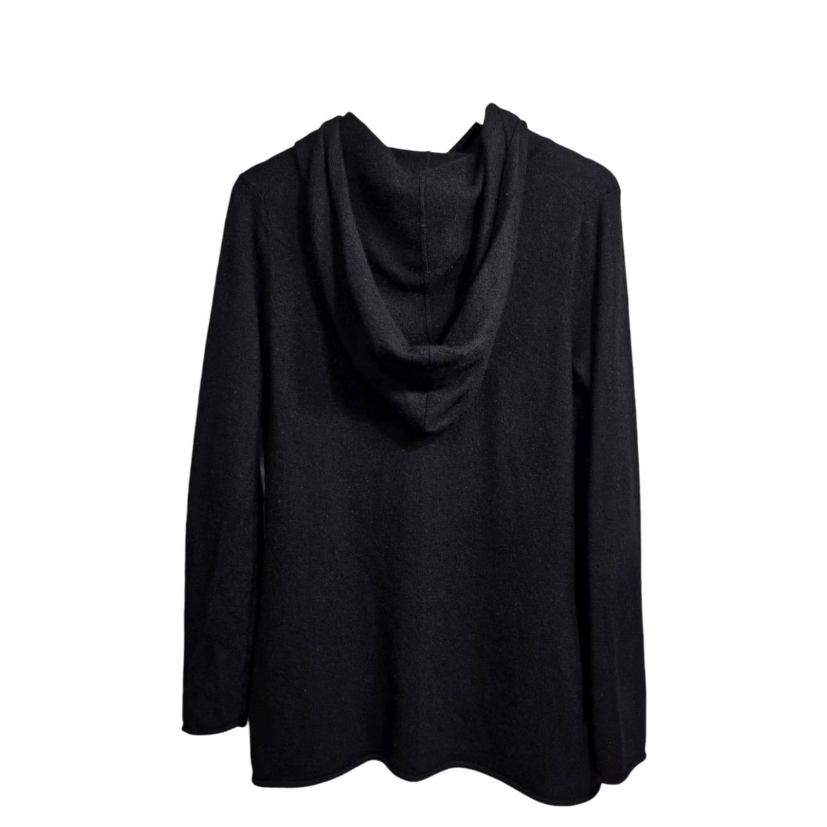 Vintage Cabbages And Roses Cardigan Womens Black Small Hooded 100% Cashmere Knit Crew Neck Long Sleeve Pockets UK Made Vintage No N/A Size S / US 4 / IT 40 - 2 Thumbnail