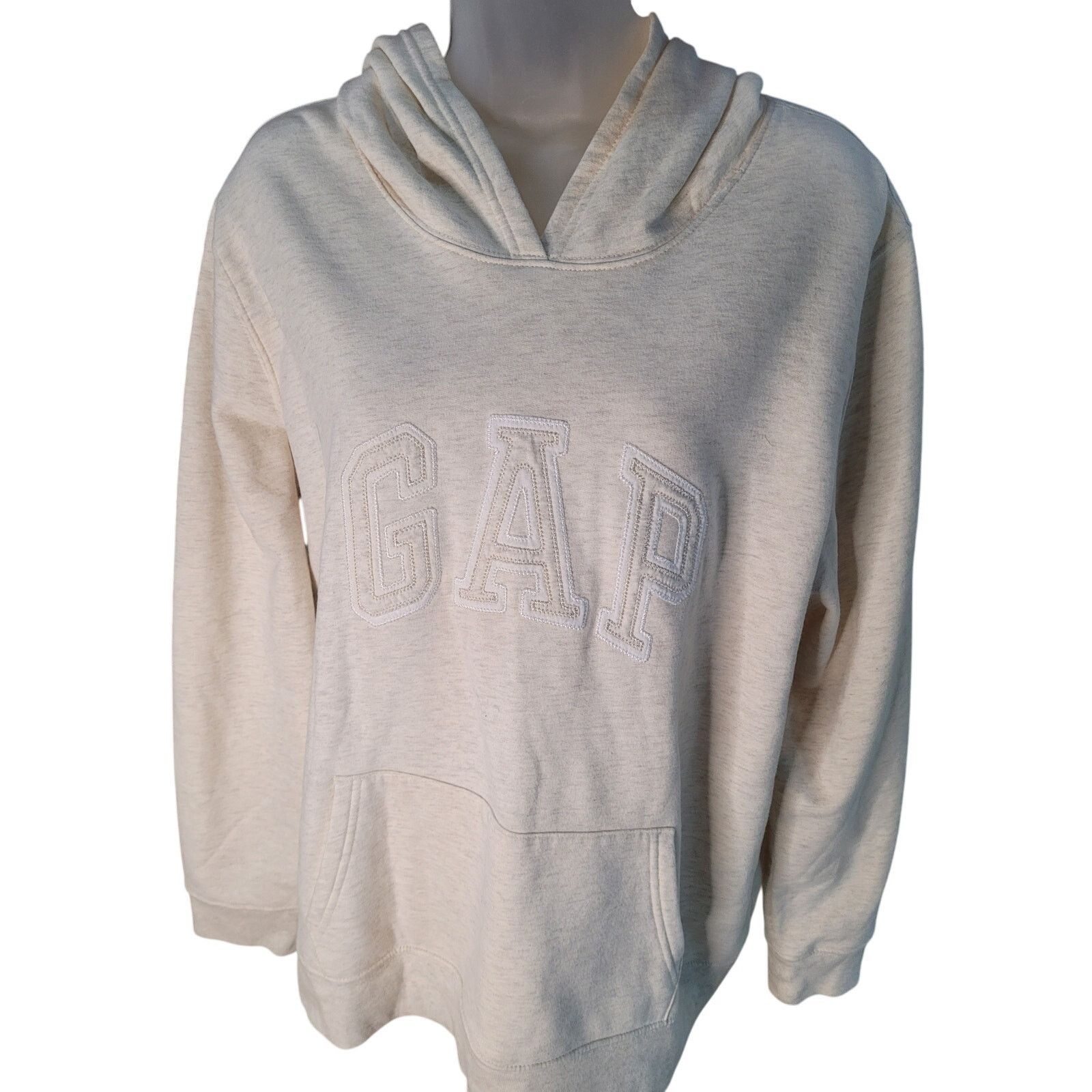 Gap Gap Cream Hoodie Logo Sz 2X Size XXL / US 16-18 / IT 52-54 - 2 Thumbnail