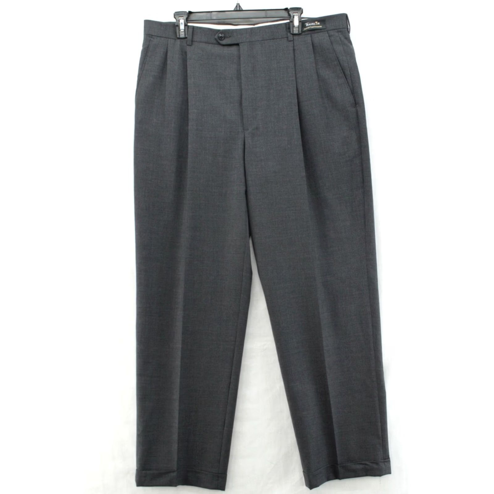 Hart Schaffner Marx Hart Schaffner Marx Dress Pants Mens Regular Gray Wool Stretch Cuffed Lined Office 38x30 Stretch Pockets Wool Dress Pants Mens Size US 38 / EU 54 - 2 Thumbnail