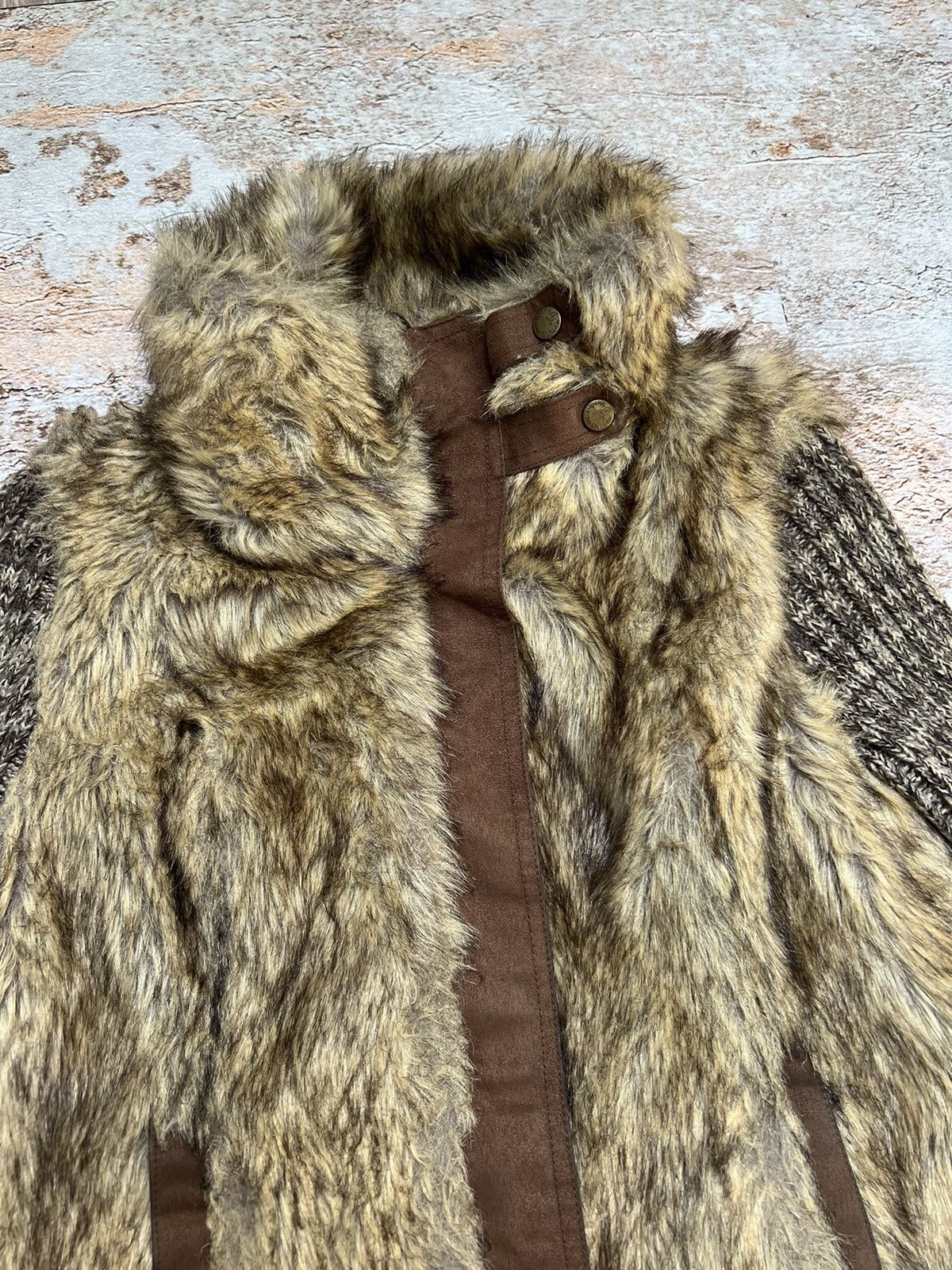Vintage Vintage Japanese knit jacket with faux fur Size S / US 4 / IT 40 - 4 Thumbnail