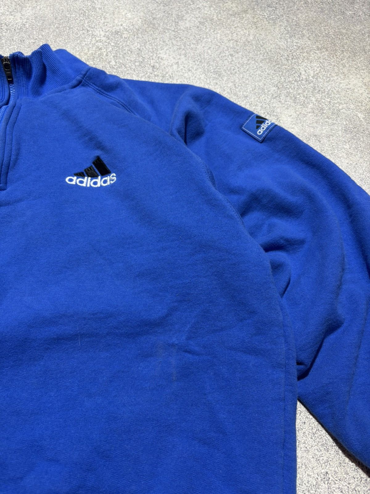 Adidas × Vintage Vintage Adidas 1/4 zip Sweatshirt Blue Y2K Mens size Medium Size US M / EU 48-50 / 2 - 5 Thumbnail