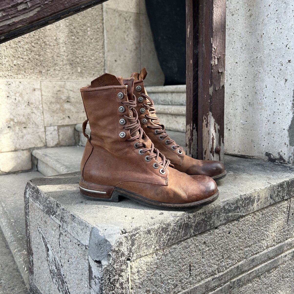 A.S.98 A.S 98 Avantgarde Leather Combat Boots Rick Owens Style 38 Size US 8 / IT 38 - 1 Thumbnail