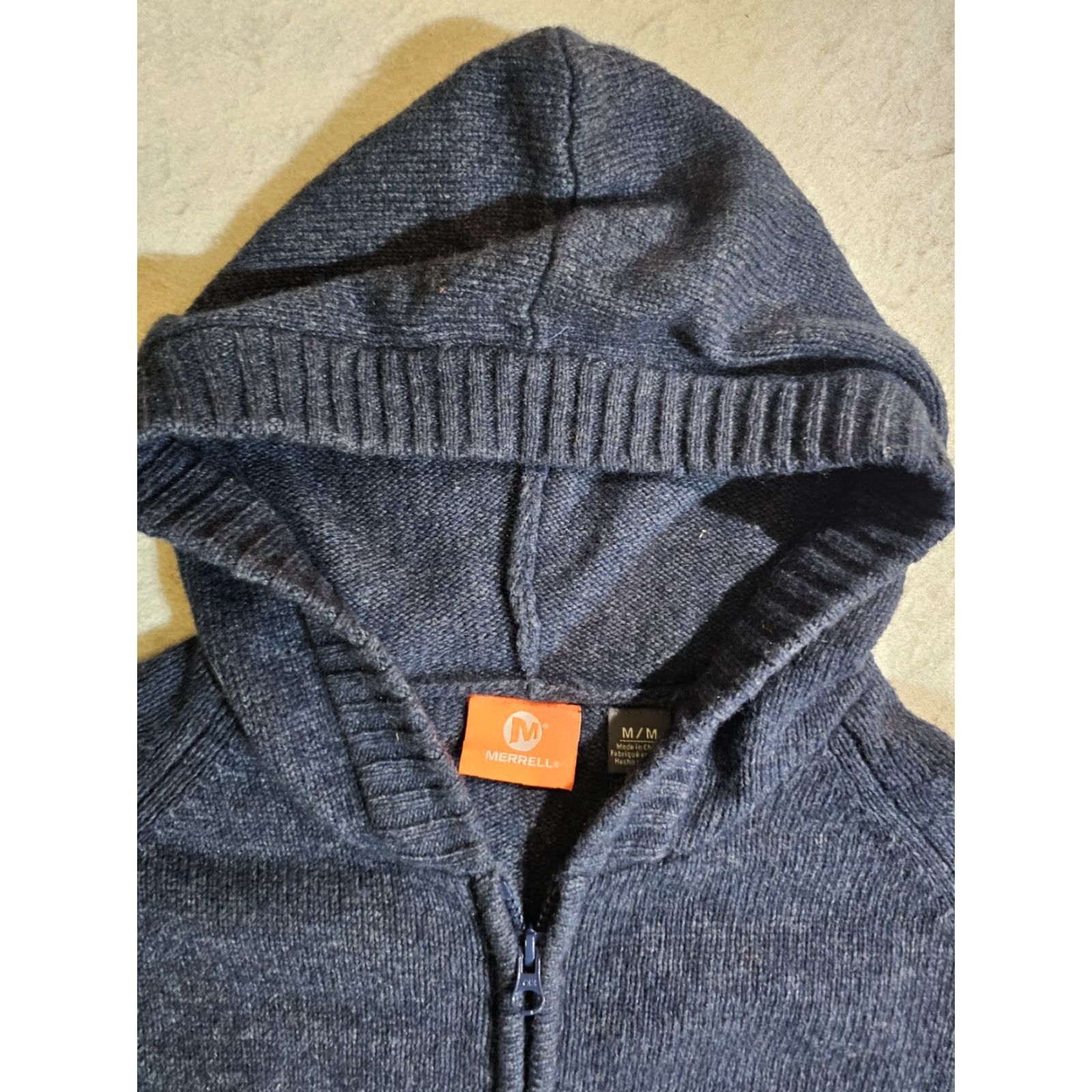 Merrell Merrell Classic Wool Blend Hooded Full Zip Sweater Womens Sz Medium Blue/Orange Size M / US 6-8 / IT 42-44 - 3 Thumbnail