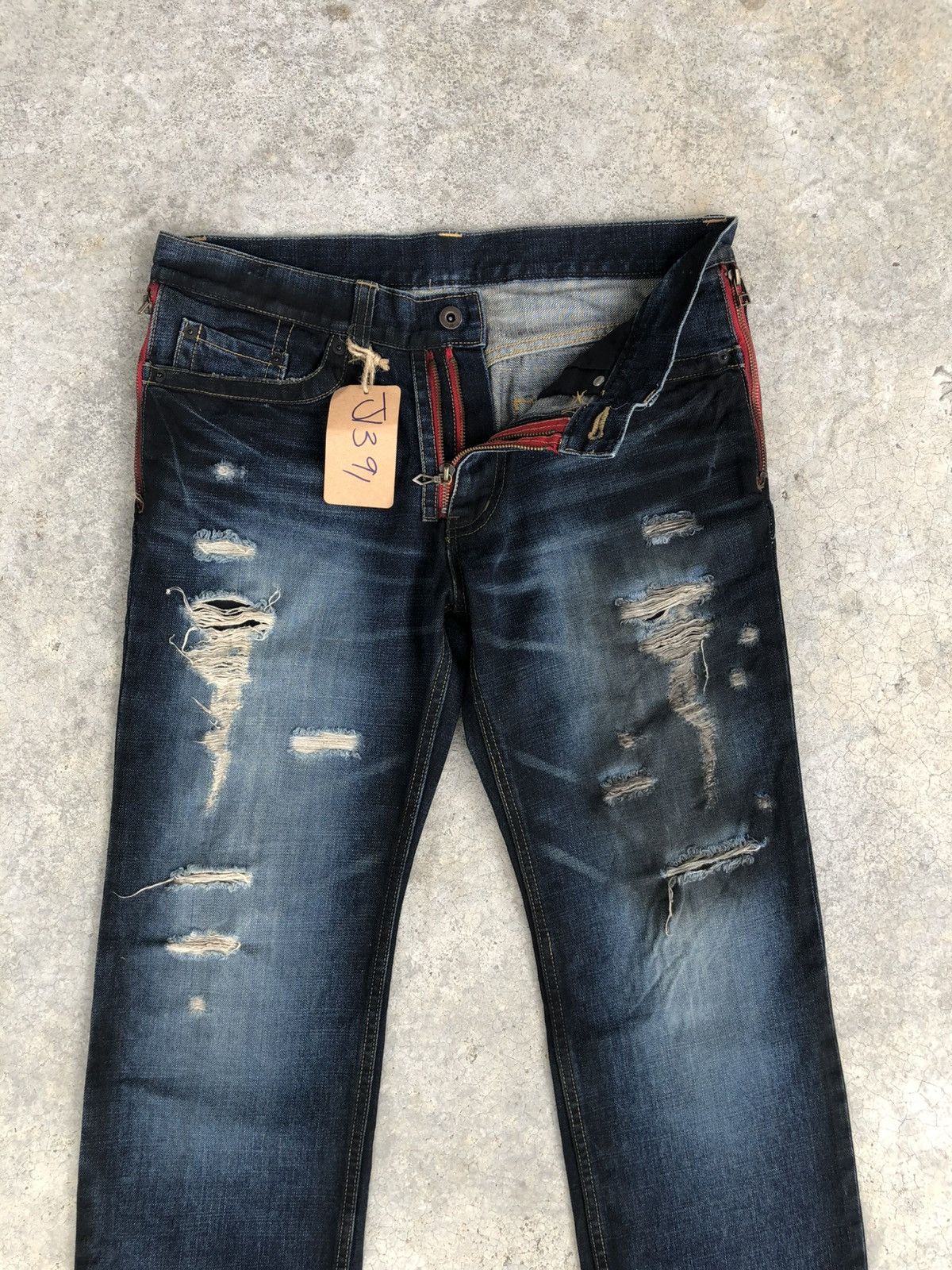 Le Grande Bleu (L.G.B.) Maniac Distressed Jeans Size US 33 - 3 Thumbnail