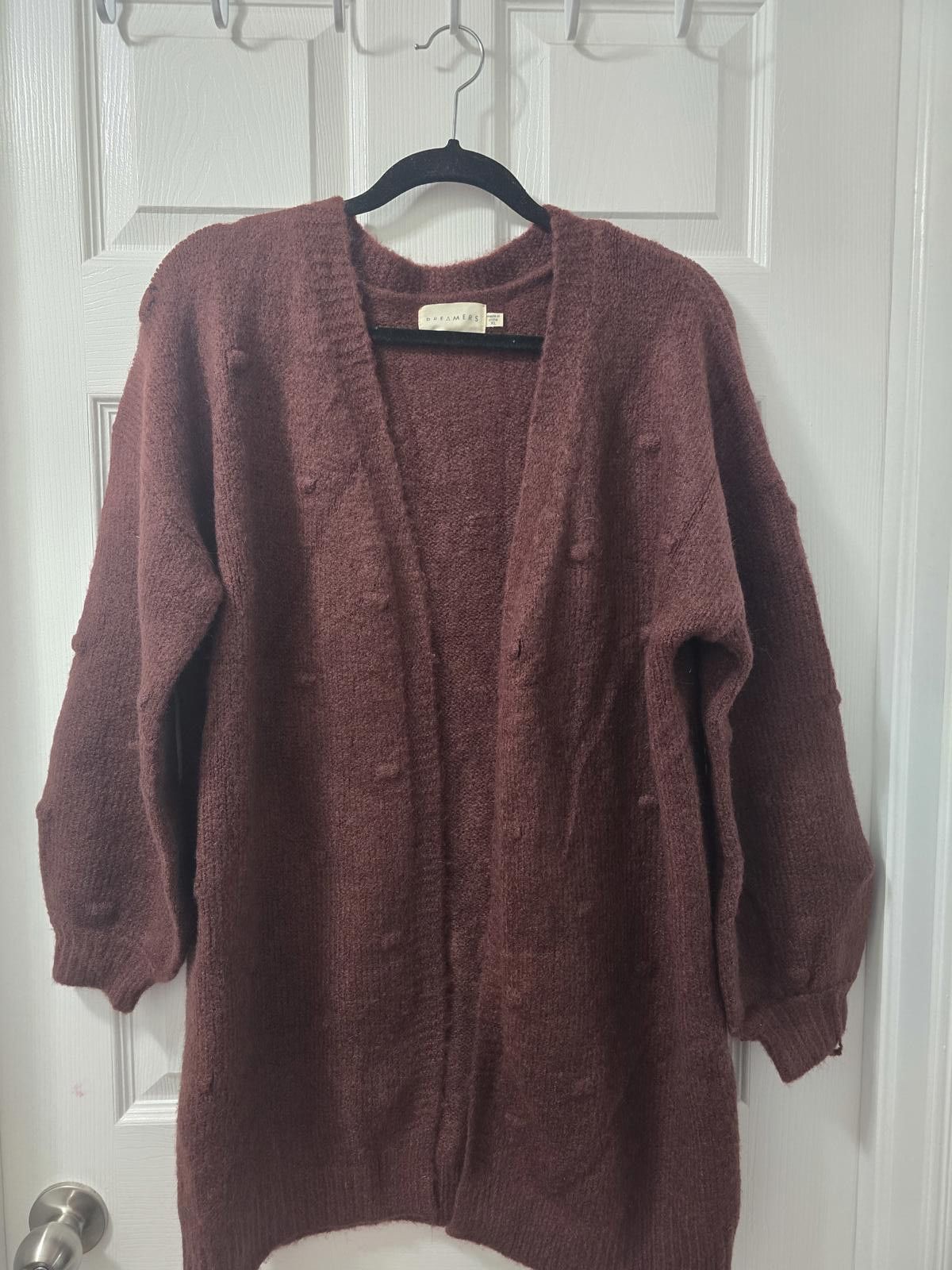 TEARS OF DREAMS Dreamers Bergundy Knit Cardigan Sweater Size XL / US 12-14 / IT 48-50 - 1 Thumbnail