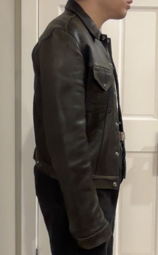 Warehouse Warehouse Black Leather Type III Trucker Jacket Sz 40 Size US XS / EU 42 / 0 - 7 Thumbnail