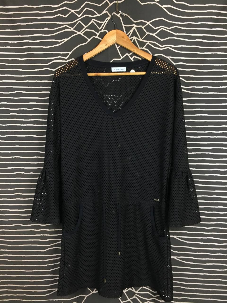 Calvin Klein Calvin Klein Mesh Bell Sleeve Tunic Cover Dress Size S / US 4 / IT 40 - 1 Thumbnail