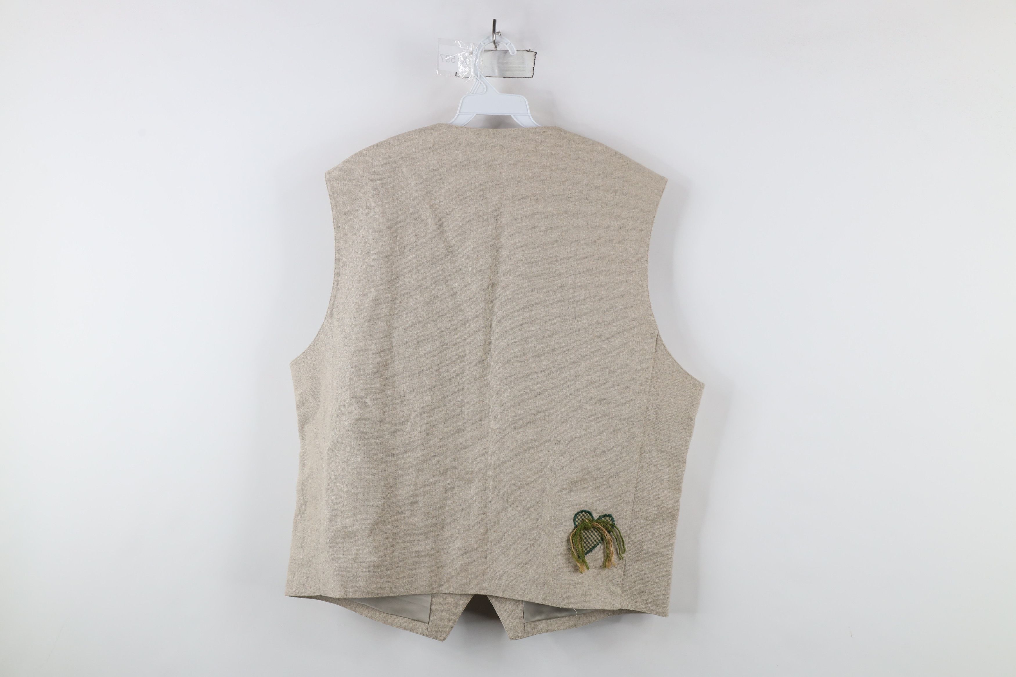 Vintage Vintage 90s Streetwear Christmas Button Vest Jacket Beige Size US L / EU 52-54 / 3 - 14 Thumbnail